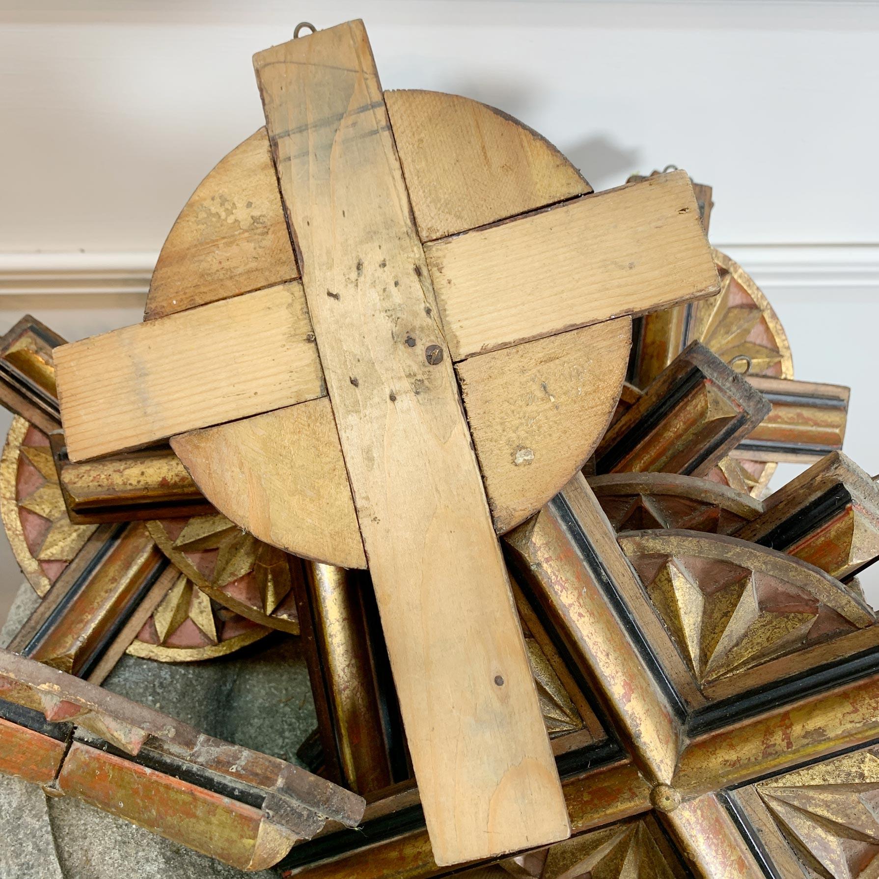 Early 20th C Gold Wooden Church Crosses, Set of 11 For Sale 3