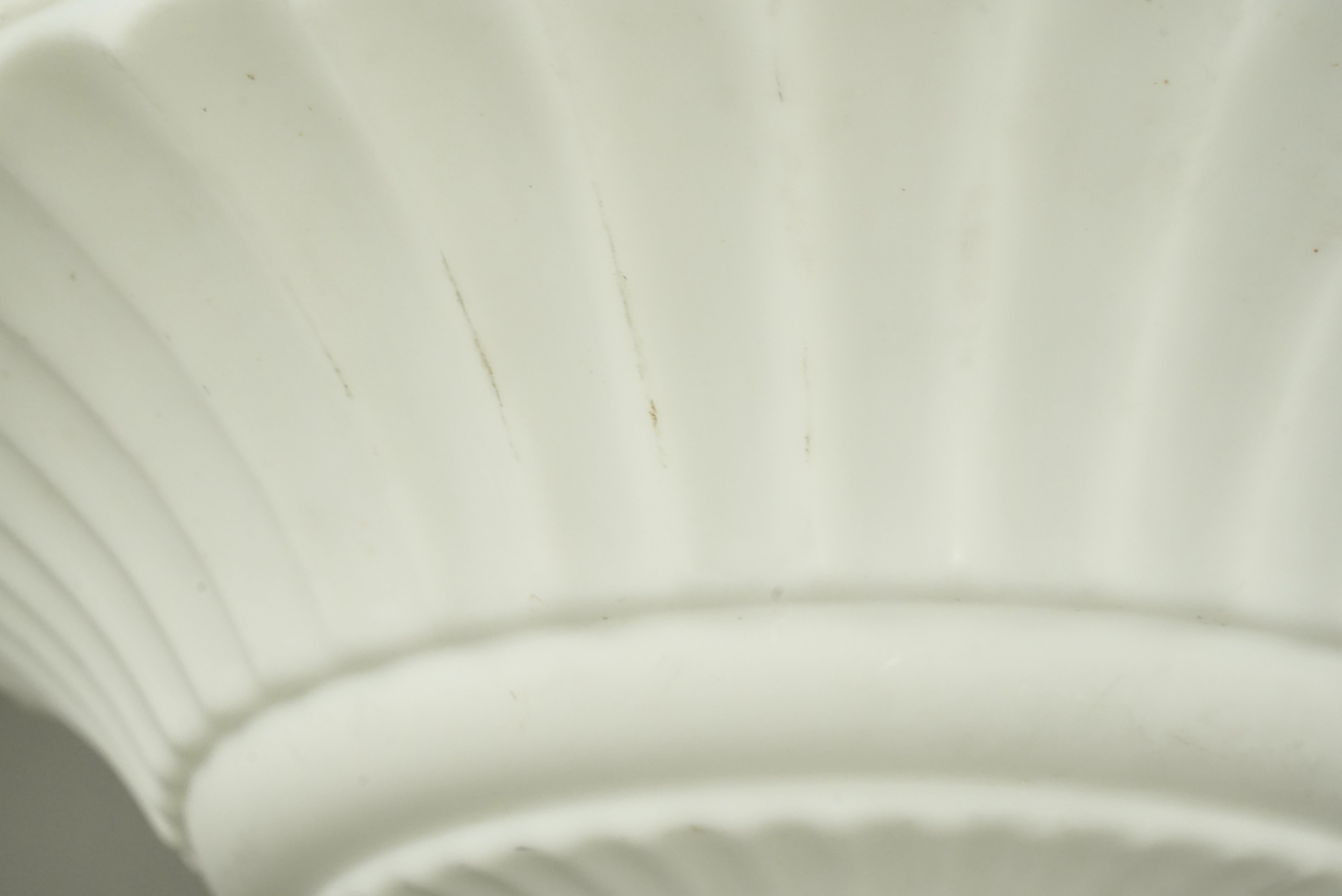 Early 20th C Greek Key Milk Glass Dish Pendant Light For Sale 1