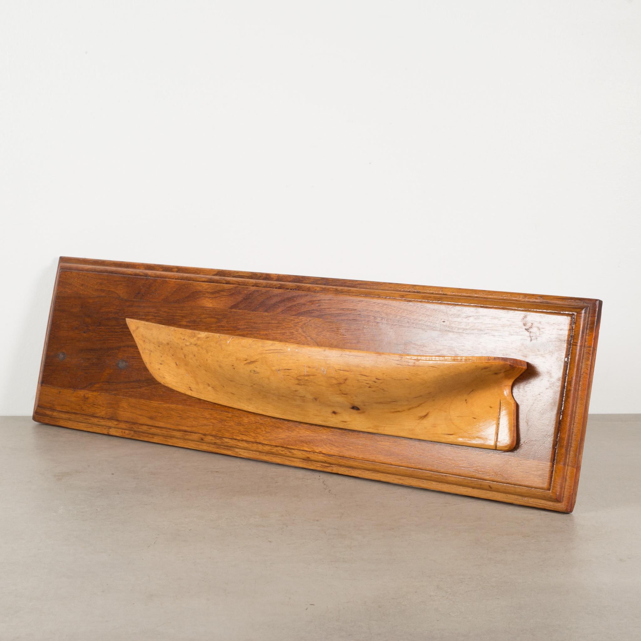 Industrial Early 20th c. Hand Carved Wooden Half Hull