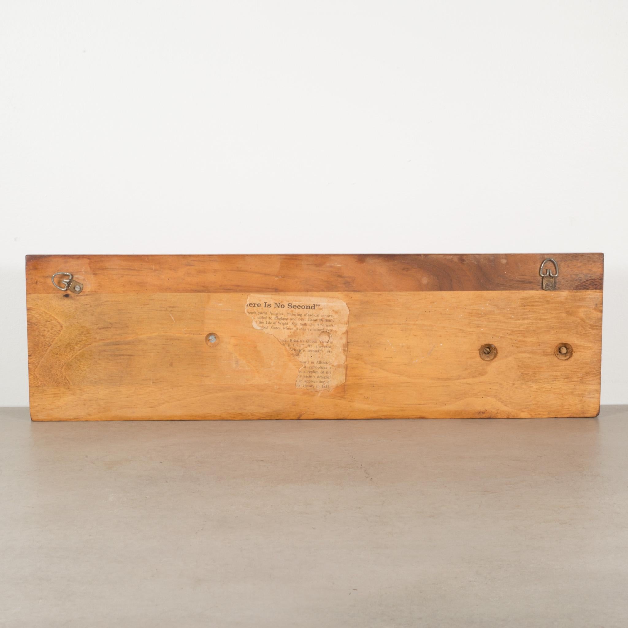 American Early 20th c. Hand Carved Wooden Half Hull