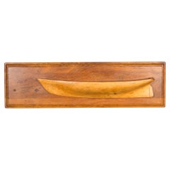 Early 20th c. Hand Carved Wooden Half Hull