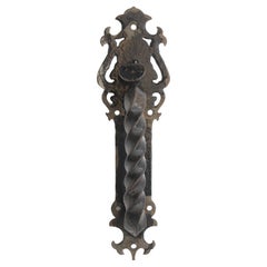 Early 20th C Hand Forged Iron Door Pull Arts & Crafts Style