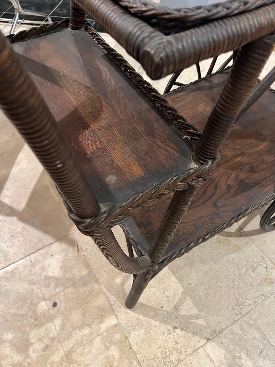Early 20th C Heywood Wakefield Bar / Tea Cart In Good Condition In Houston, TX