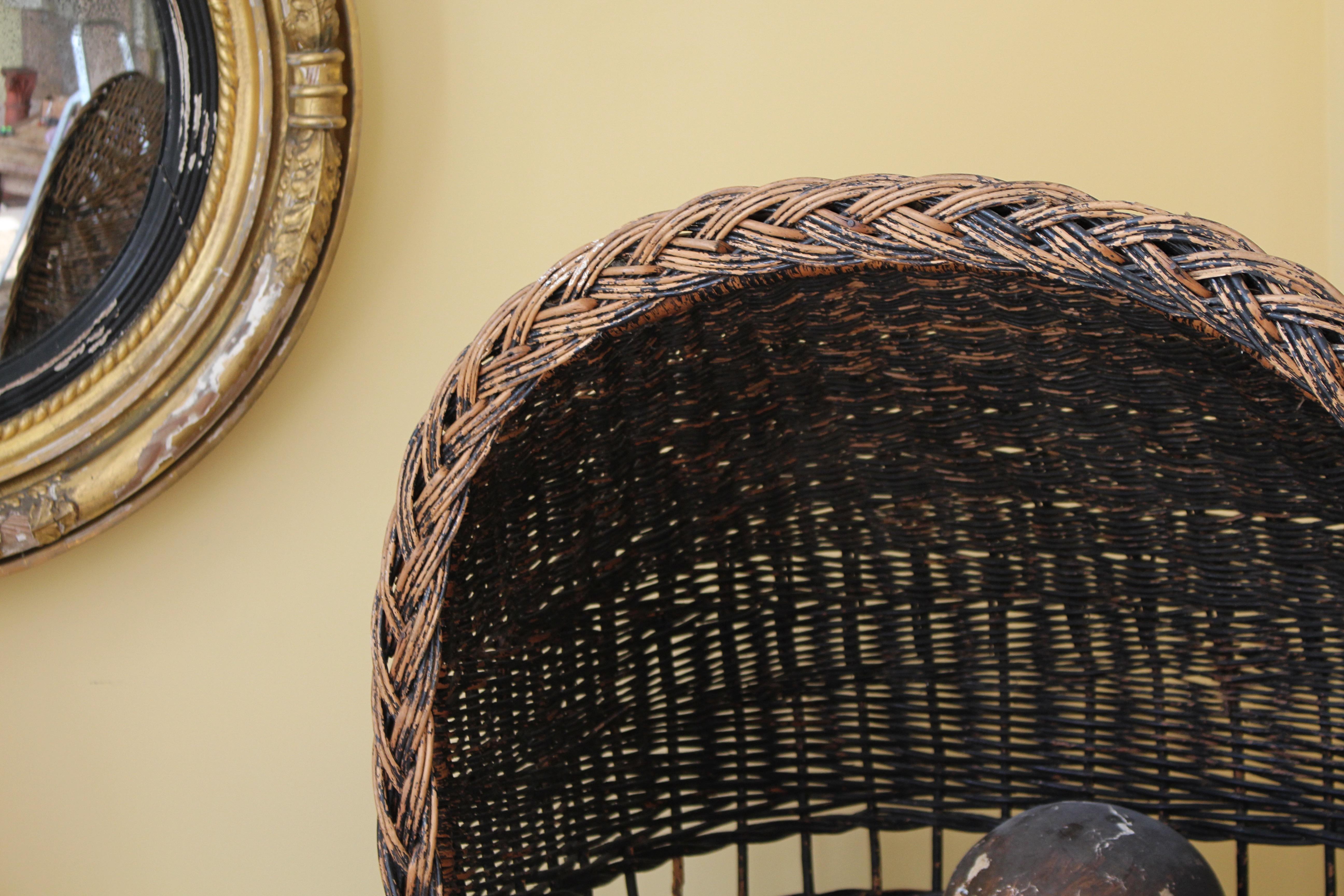 Anfang des 20. Jahrhunderts Hood's Porters Wicker Willow Lawn Conservatory Chair Country House im Angebot 10