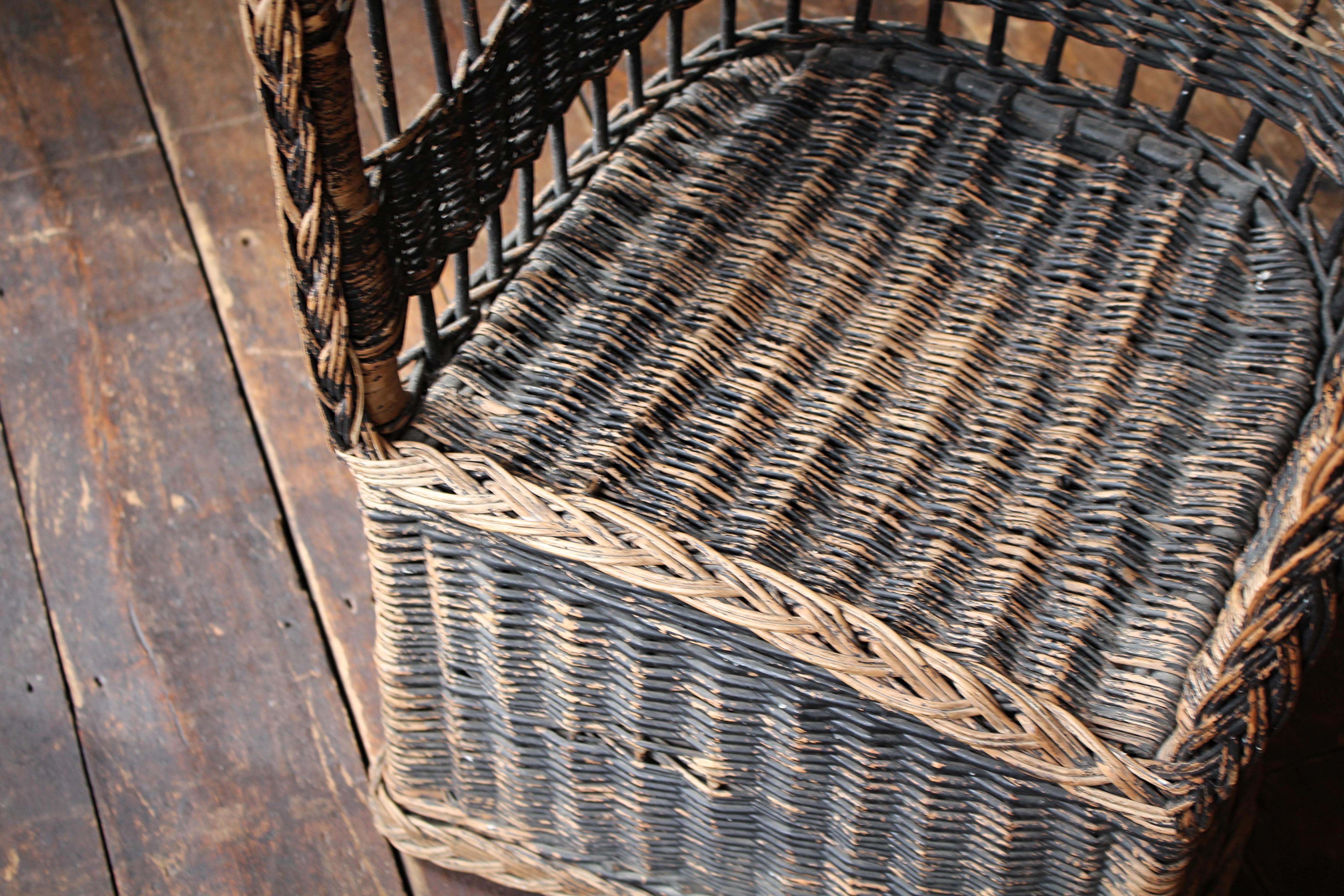 Anfang des 20. Jahrhunderts Hood's Porters Wicker Willow Lawn Conservatory Chair Country House im Zustand „Gut“ im Angebot in Lowestoft, GB