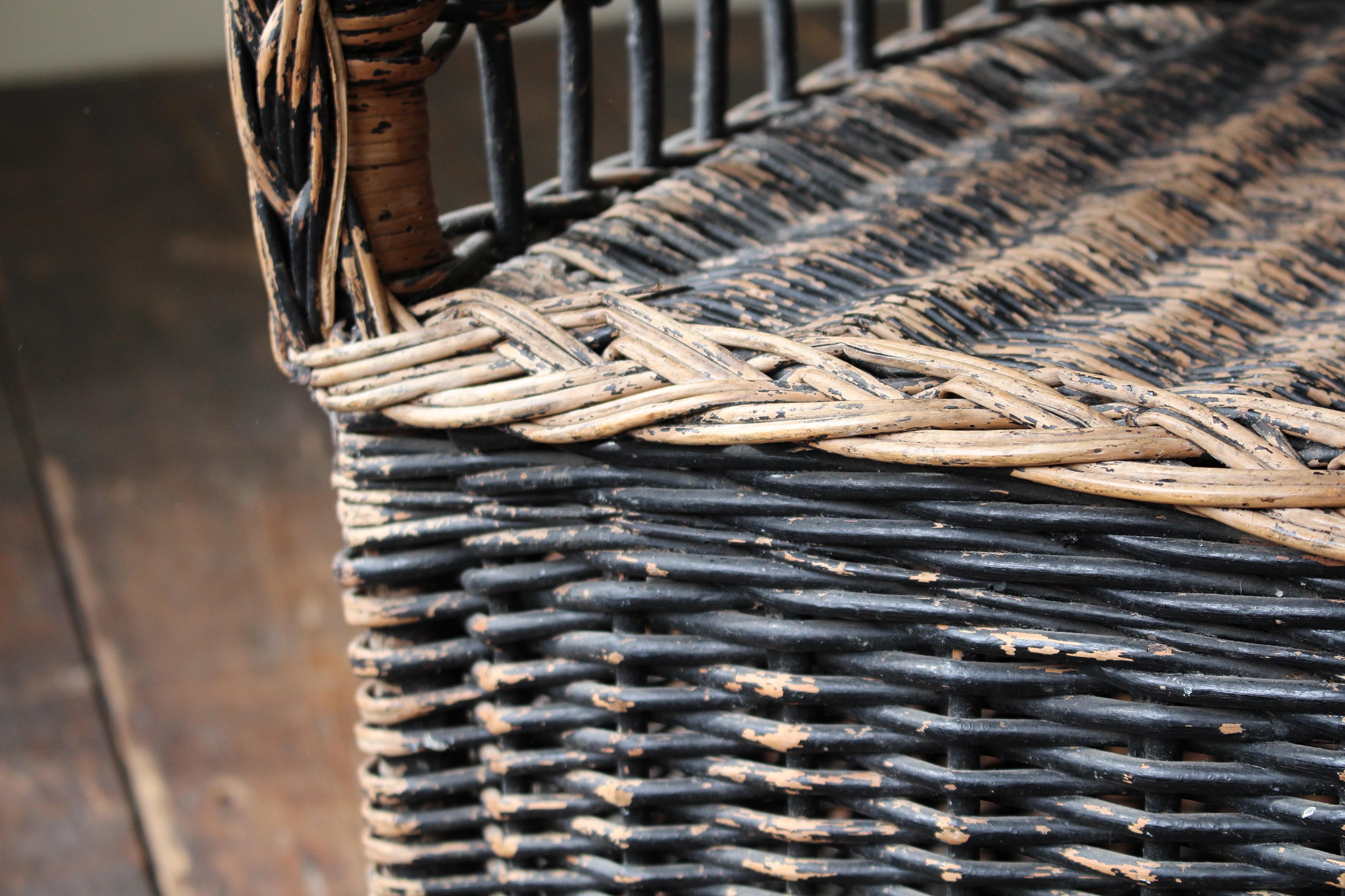 Anfang des 20. Jahrhunderts Hood's Porters Wicker Willow Lawn Conservatory Chair Country House (Korbweide) im Angebot