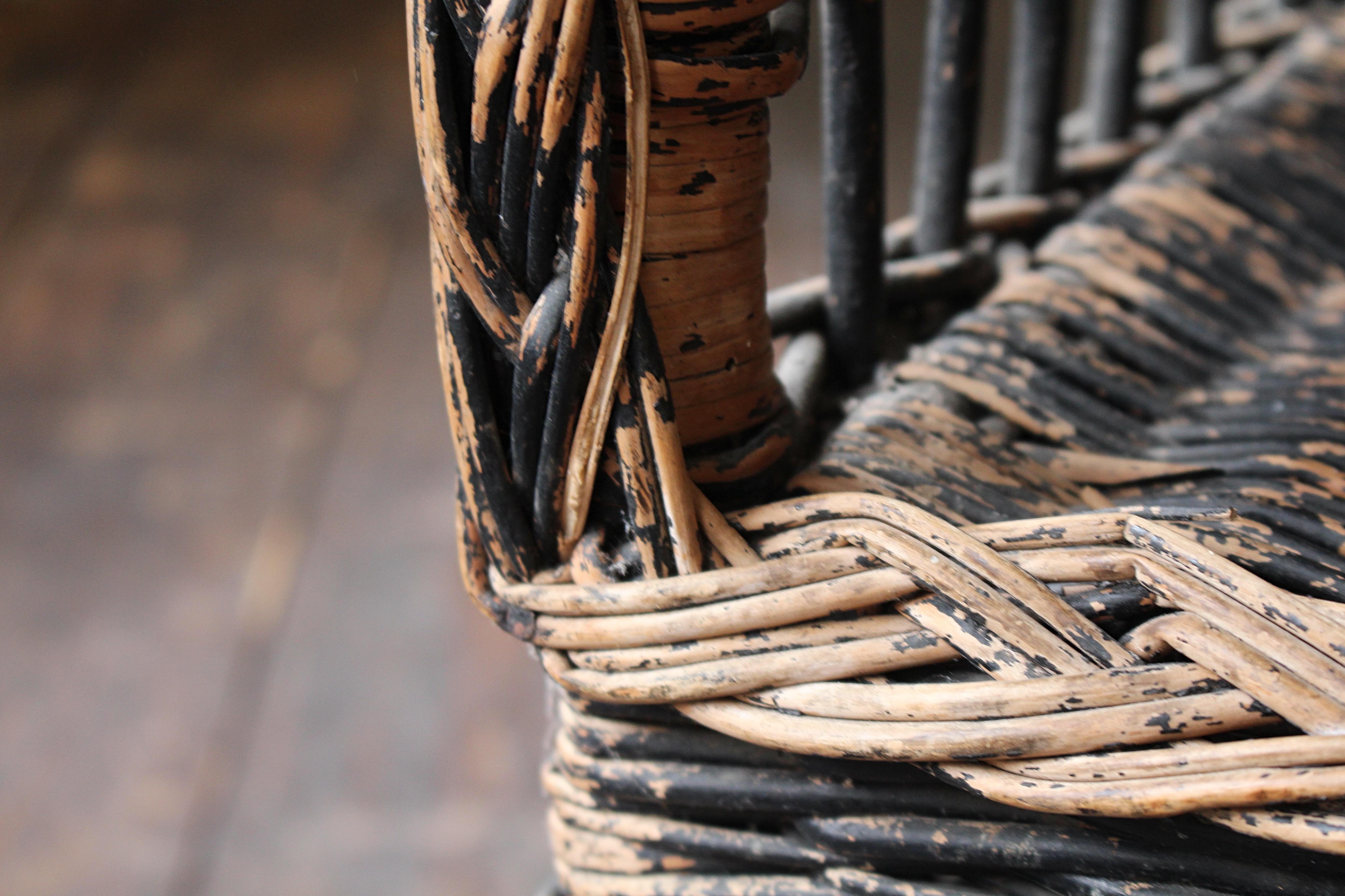 Anfang des 20. Jahrhunderts Hood's Porters Wicker Willow Lawn Conservatory Chair Country House im Angebot 3