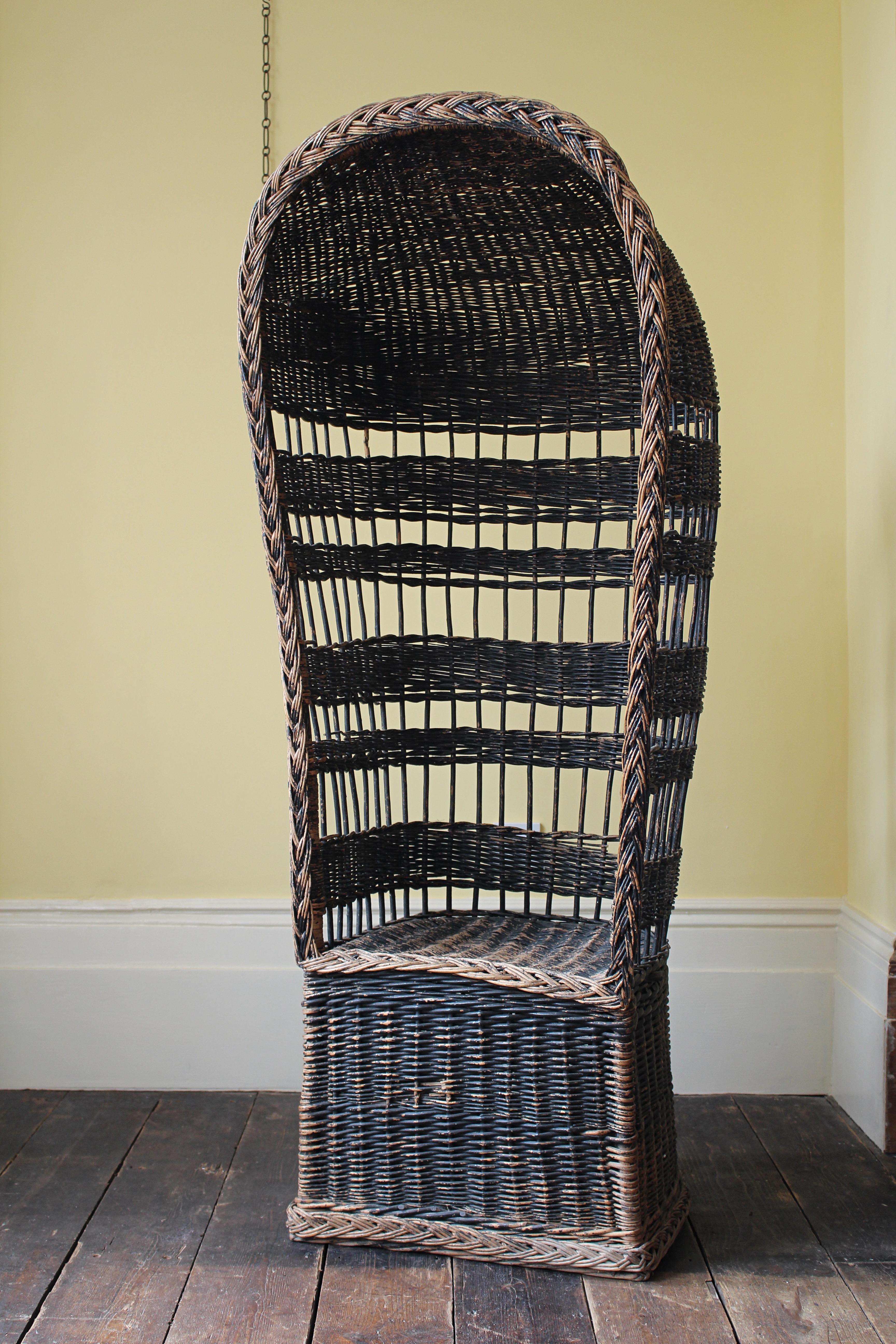 Anfang des 20. Jahrhunderts Hood's Porters Wicker Willow Lawn Conservatory Chair Country House im Angebot 4
