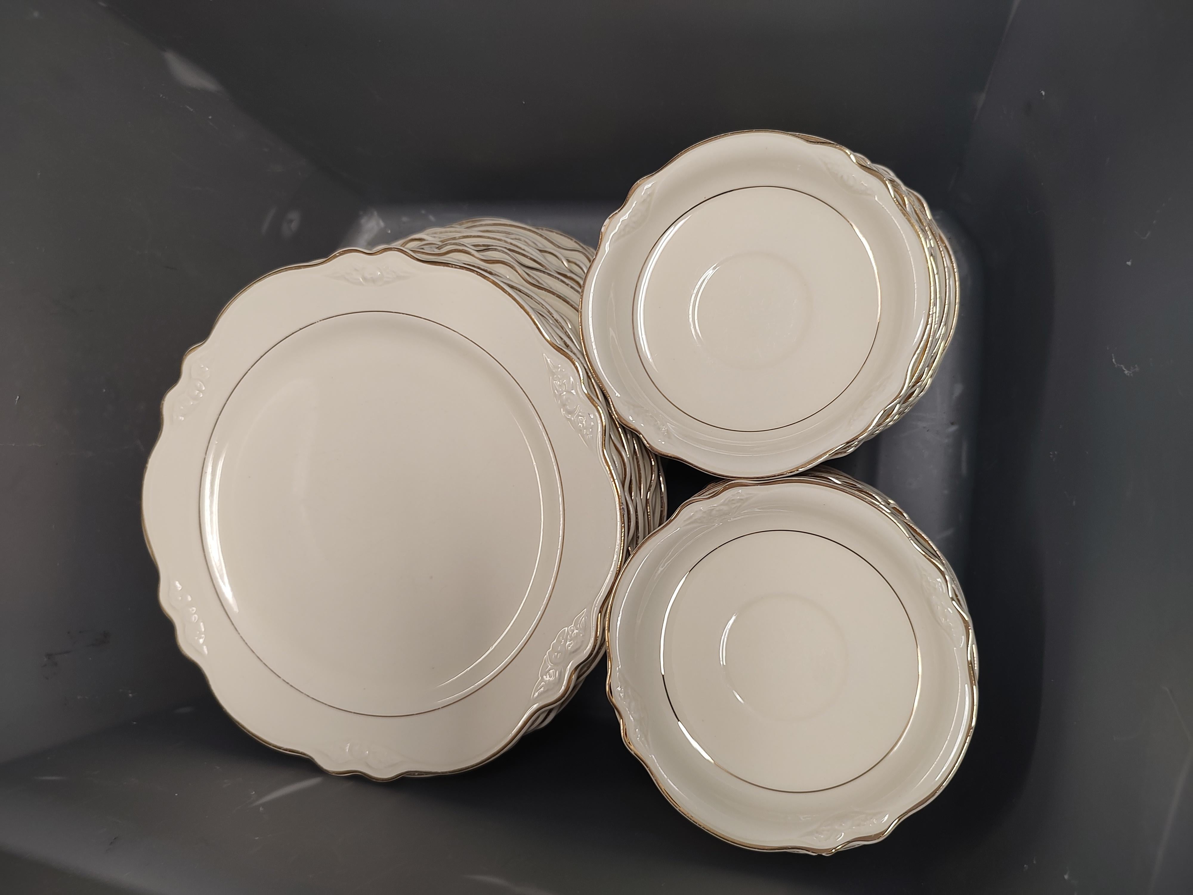 Gold Early 20th C Huge Lot of Dinnerware by Homer Laughlin & Frederick Rhead 480 Pcs For Sale