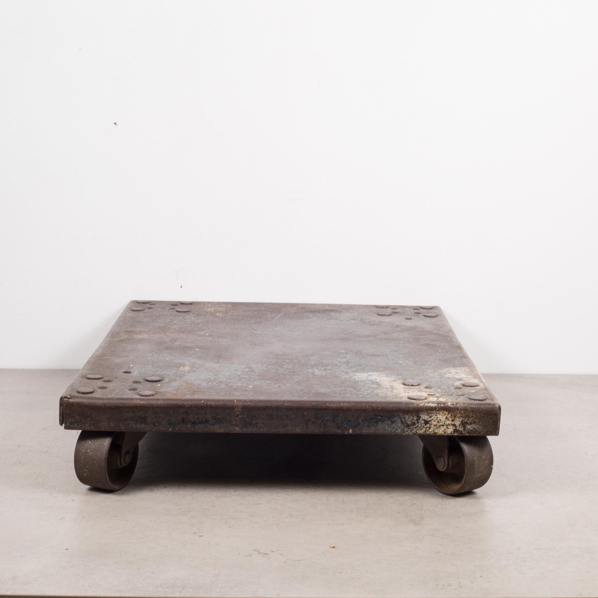 Early 20th Century Industrial Steel Dolly/Plant Stand, circa 1940 2