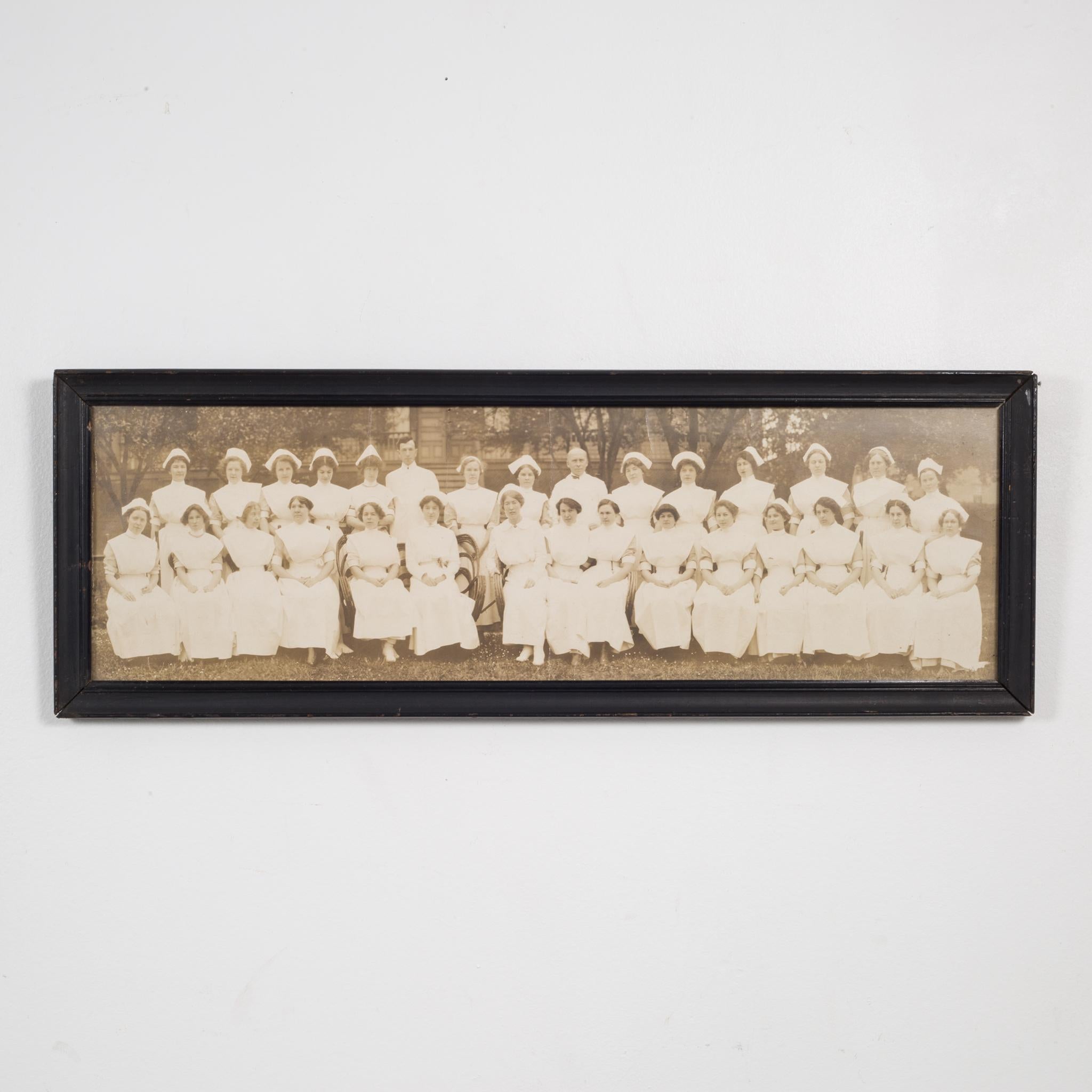 American Early 20th c. Nurses and Doctors Panoramic Photo c.1900-1910