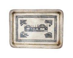 Early 20Th C Iraqi Niello Silver Serving Tray