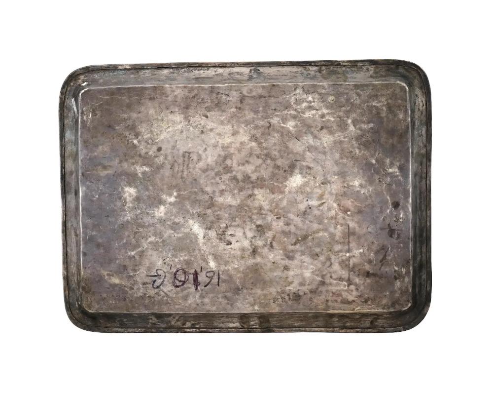 20th Century Early 20Th C Iraqi Niello Silver Serving Tray For Sale