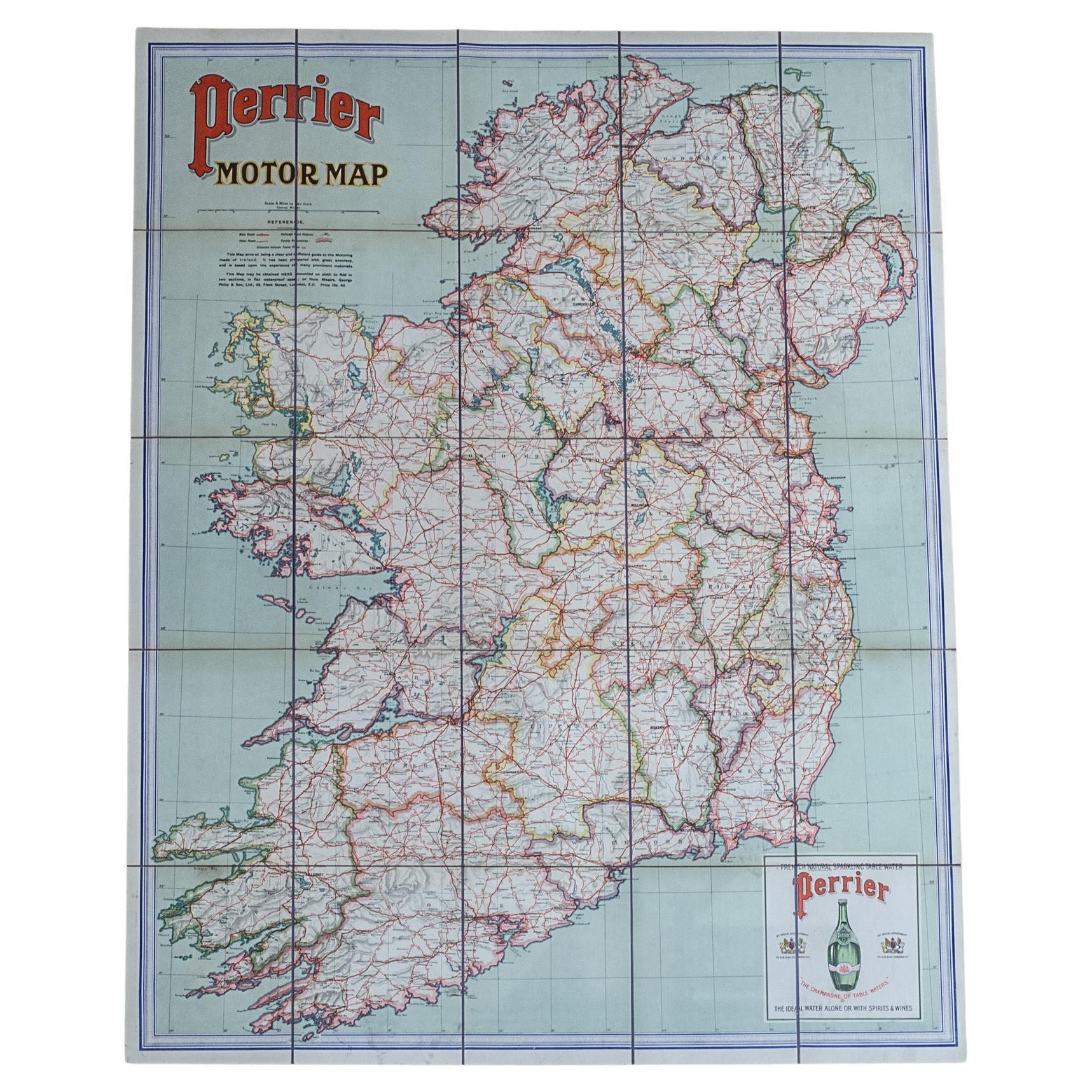Anfang 20. Jh. Ireland Perrier Motorkarte um 1910, Irland