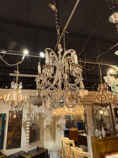 A.I.C., début du 20e siècle. Lustre italien en cristal perlé