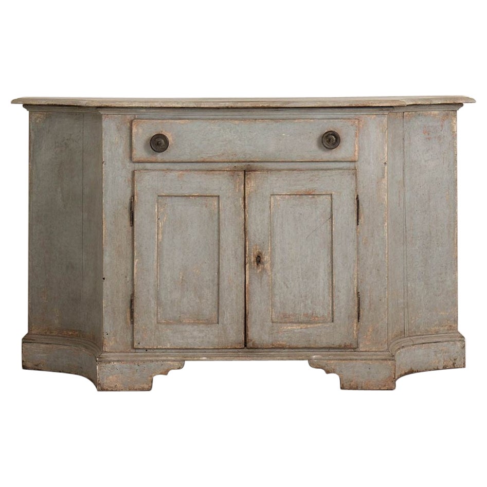 Early 20th c. Italian Blue - Gray Painted Serpentine Buffet