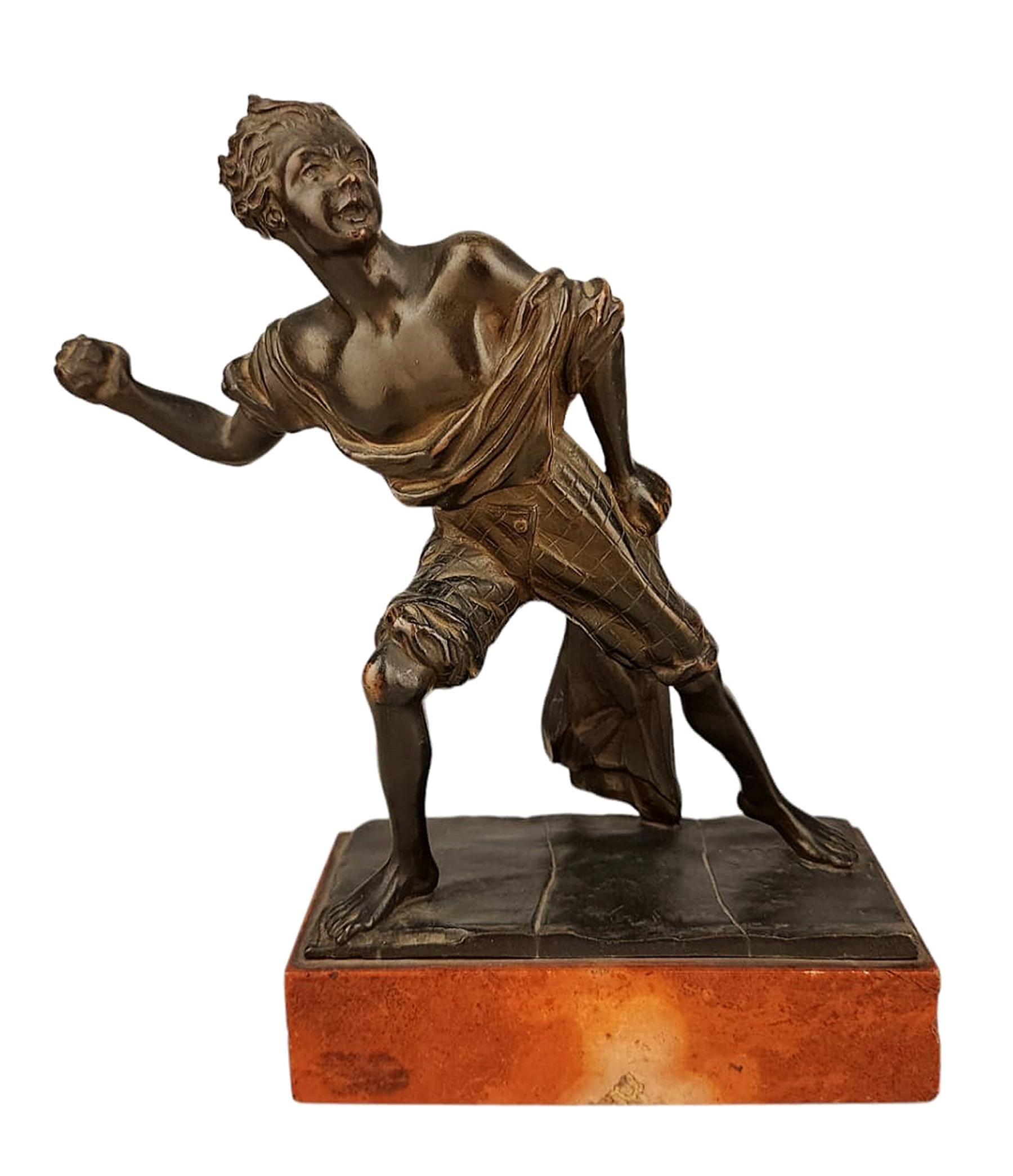 Early 20th century italian bronze sculpture depicting Giambattista Perasso 'Balilla'

By: unknown
Material: bronze, copper, metal
Technique: cast, molded, polished, metalwork
Dimensions: 3 in x 5.5 in x 9 in
Date: early 20th century,