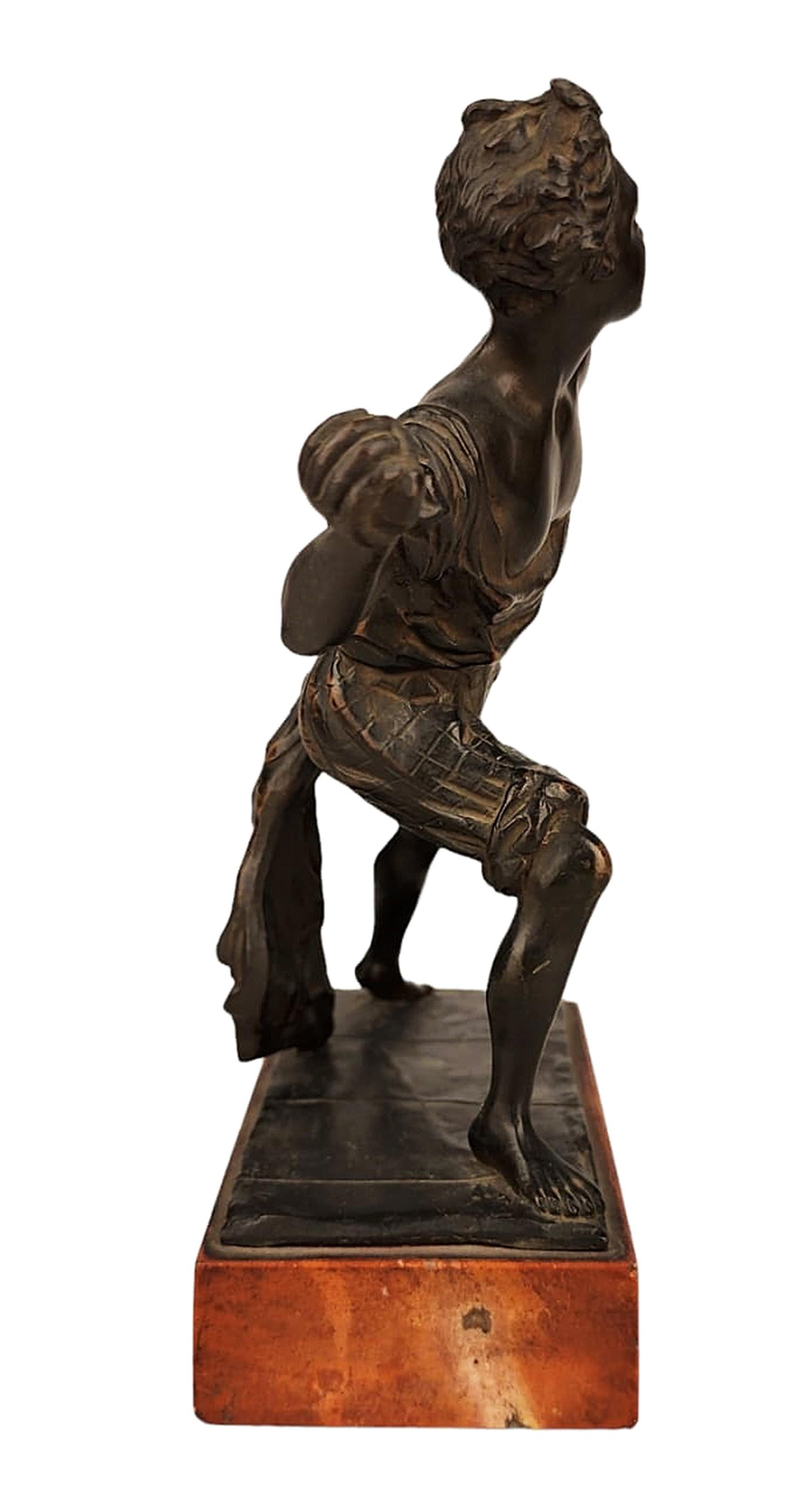 Cast Early 20th C. Italian Bronze Sculpture Depicting Giambattista Perasso 'Balilla' For Sale