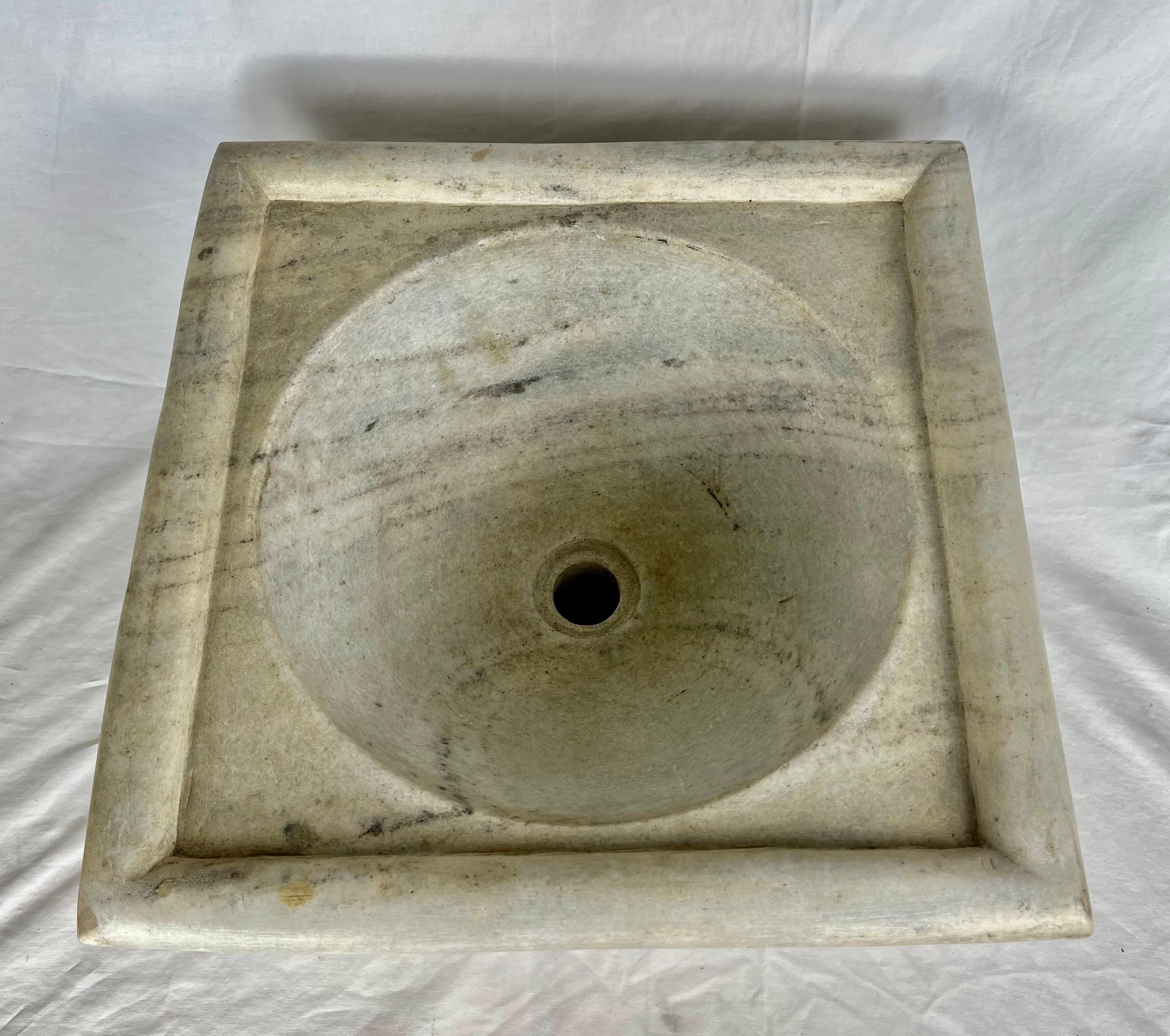 Hand-Carved Early 20th C. Italian Stone sink For Sale