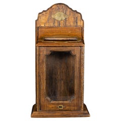 Antique Early 20th c. Italian Wood and Brass Mailbox c.1920-1940