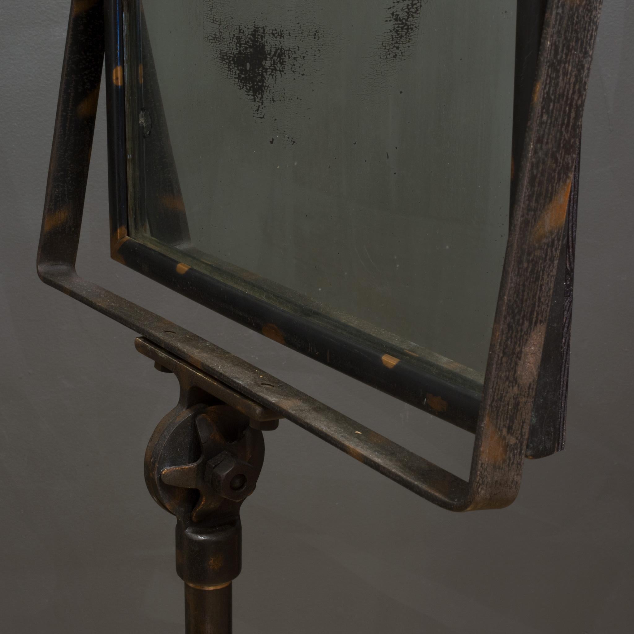 Early 20th c. Japanned Barber's Shaving Mirror c.1920 For Sale 2
