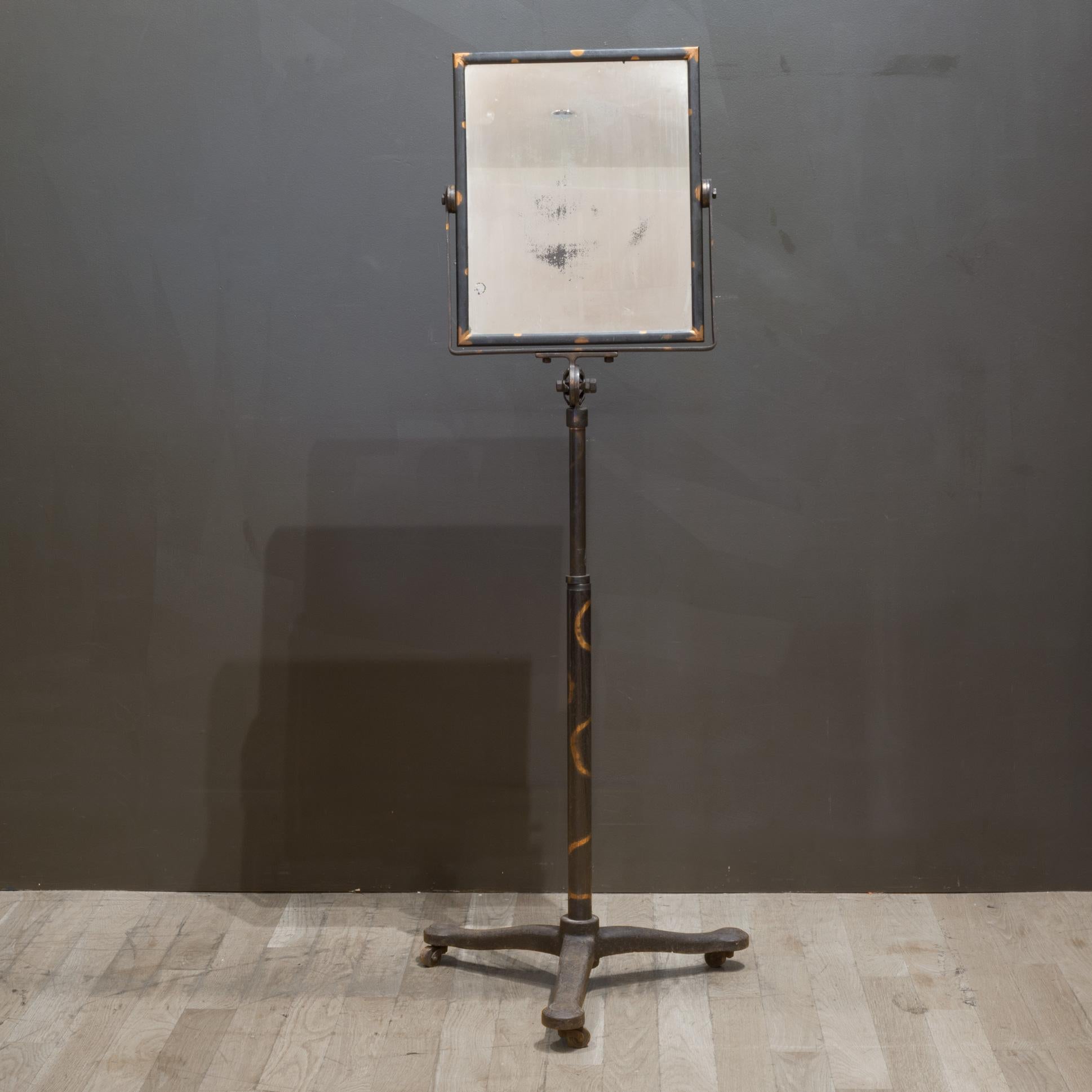 20th Century Early 20th c. Japanned Barber's Shaving Mirror c.1920