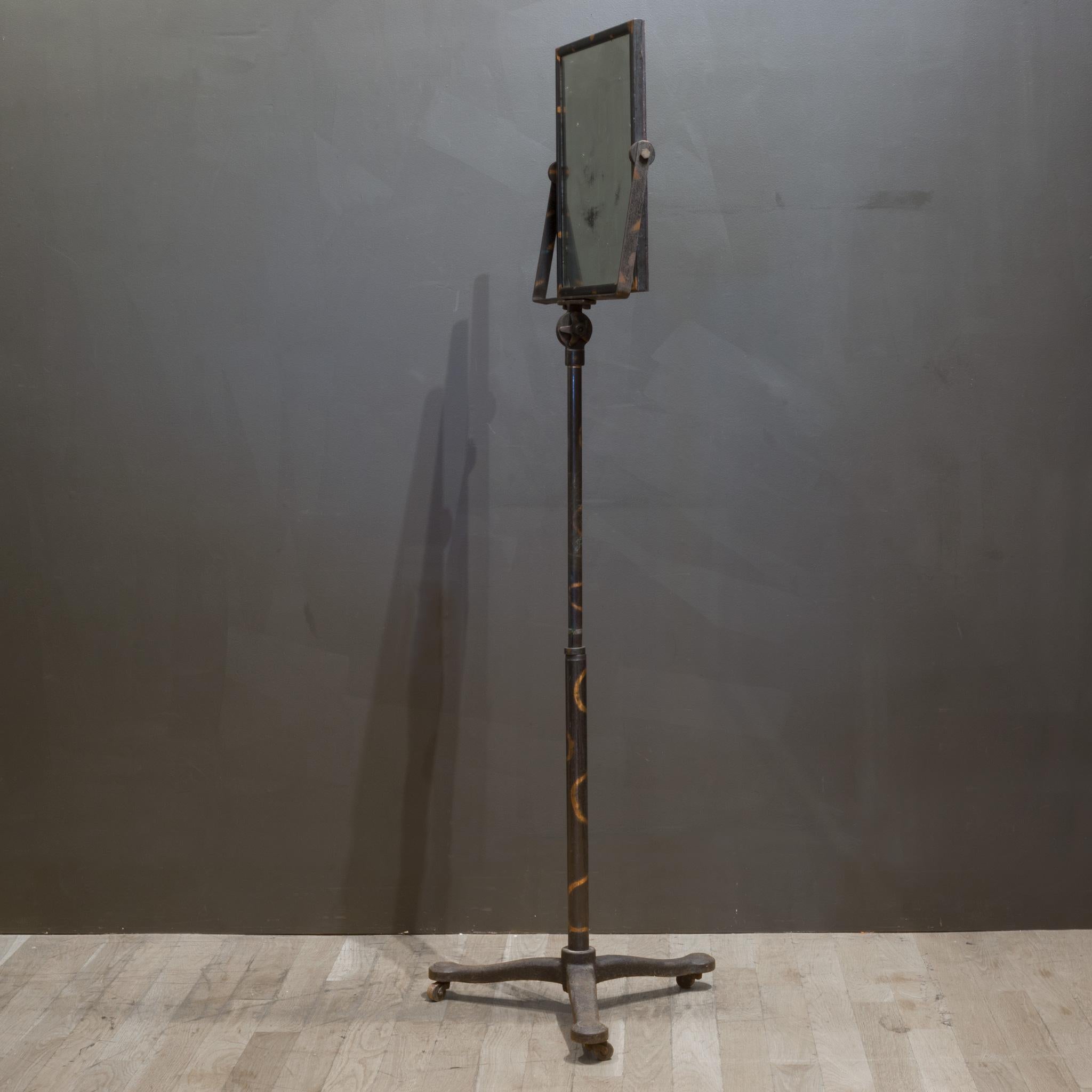 Early 20th c. Japanned Barber's Shaving Mirror c.1920 1