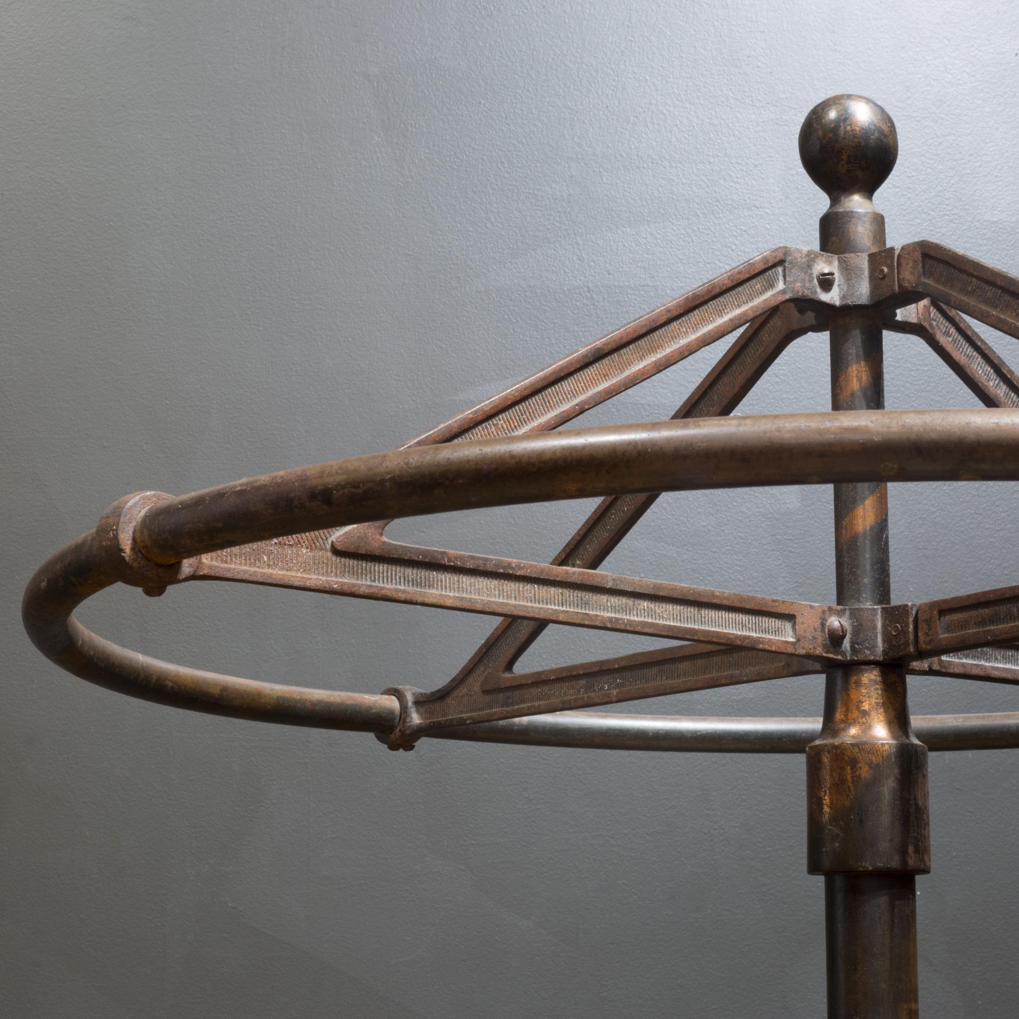 Industrial Early 20th c. Japanned Coat/Garment Rolling Rack c.1910-1920