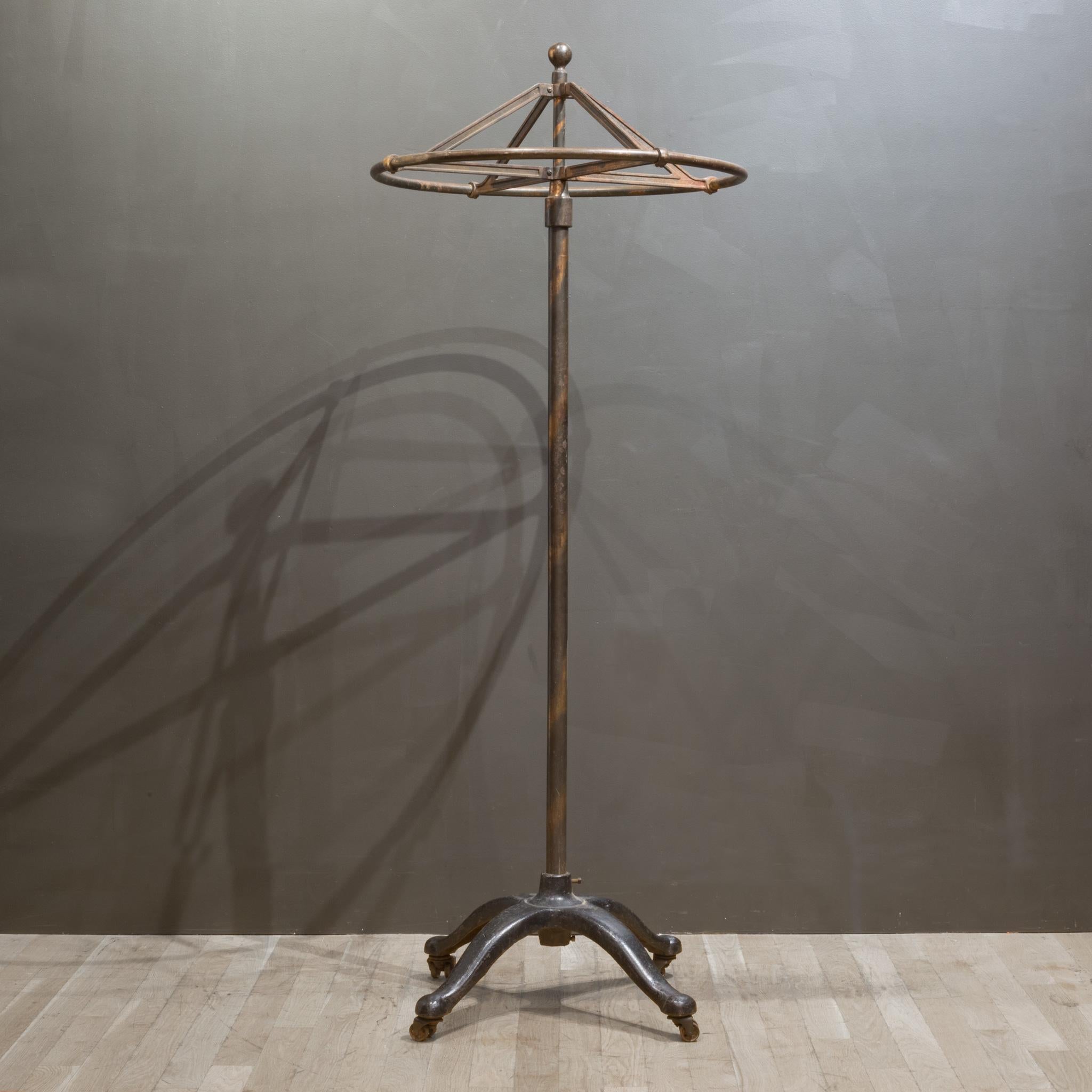 Early 20th c. Japanned Coat/Garment Rolling Rack c.1910-1920 In Good Condition In San Francisco, CA