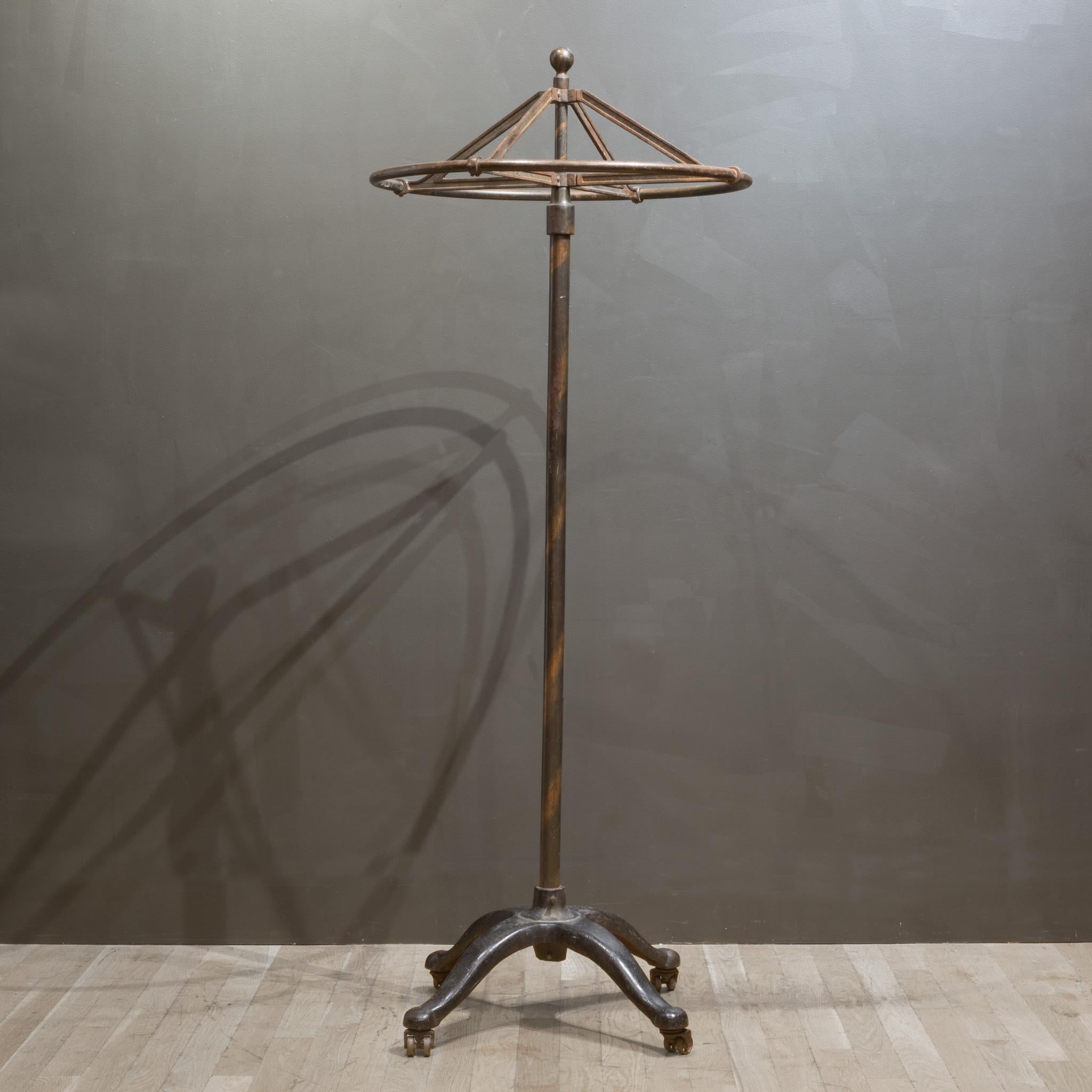 20th Century Early 20th c. Japanned Coat/Garment Rolling Rack c.1910-1920