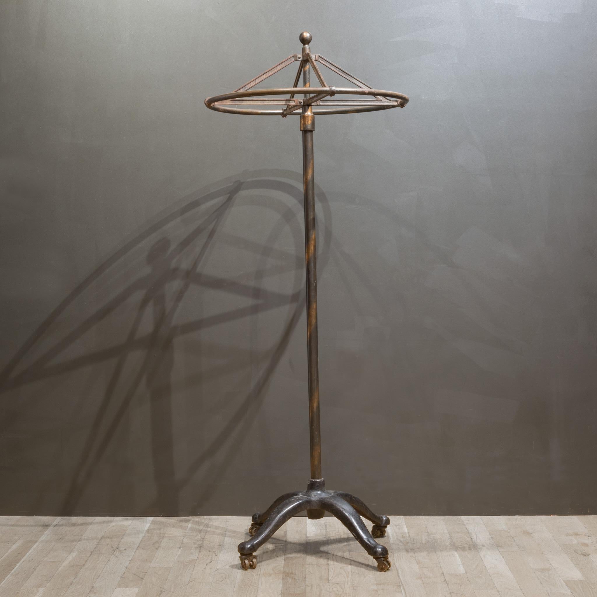 Early 20th c. Japanned Coat/Garment Rolling Rack c.1910-1920 1