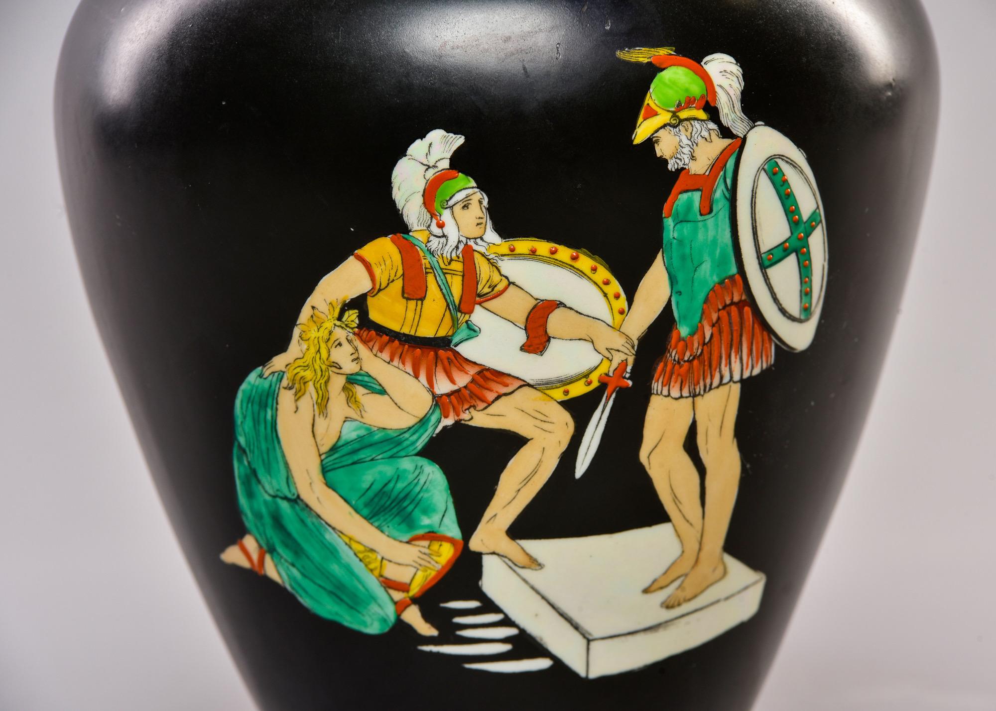 Early 20th C John Tams Ltd Porcelain Vase of Telemachus Interceding for Phemius For Sale 1