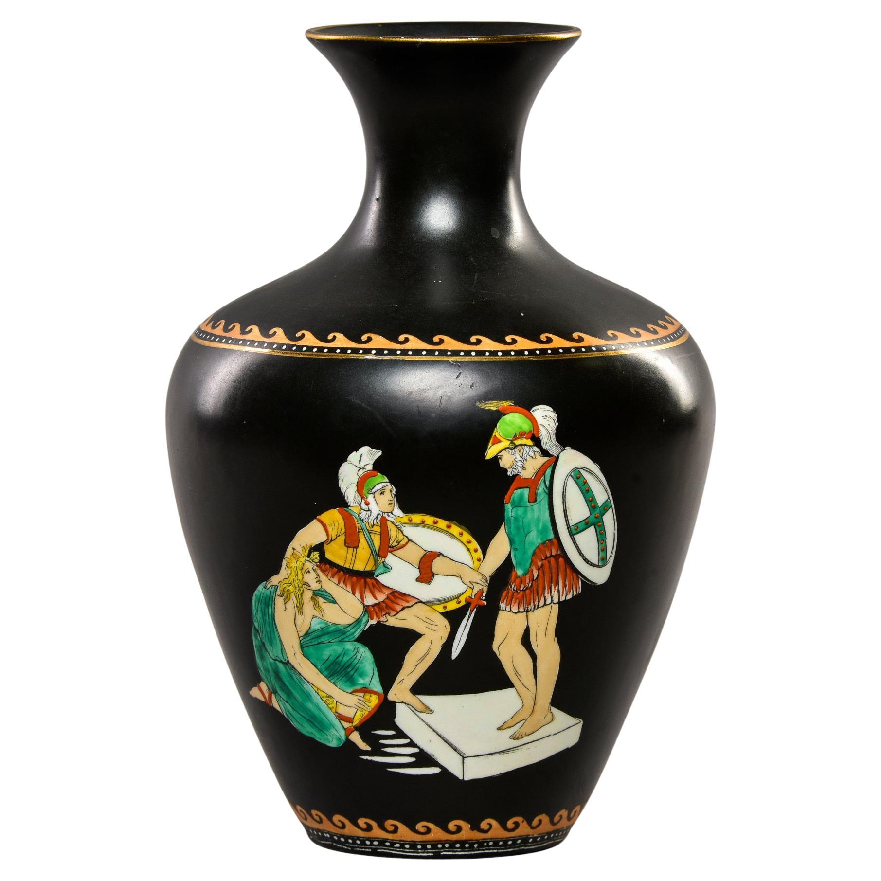Early 20th C John Tams Ltd Porcelain Vase of Telemachus Interceding for Phemius For Sale