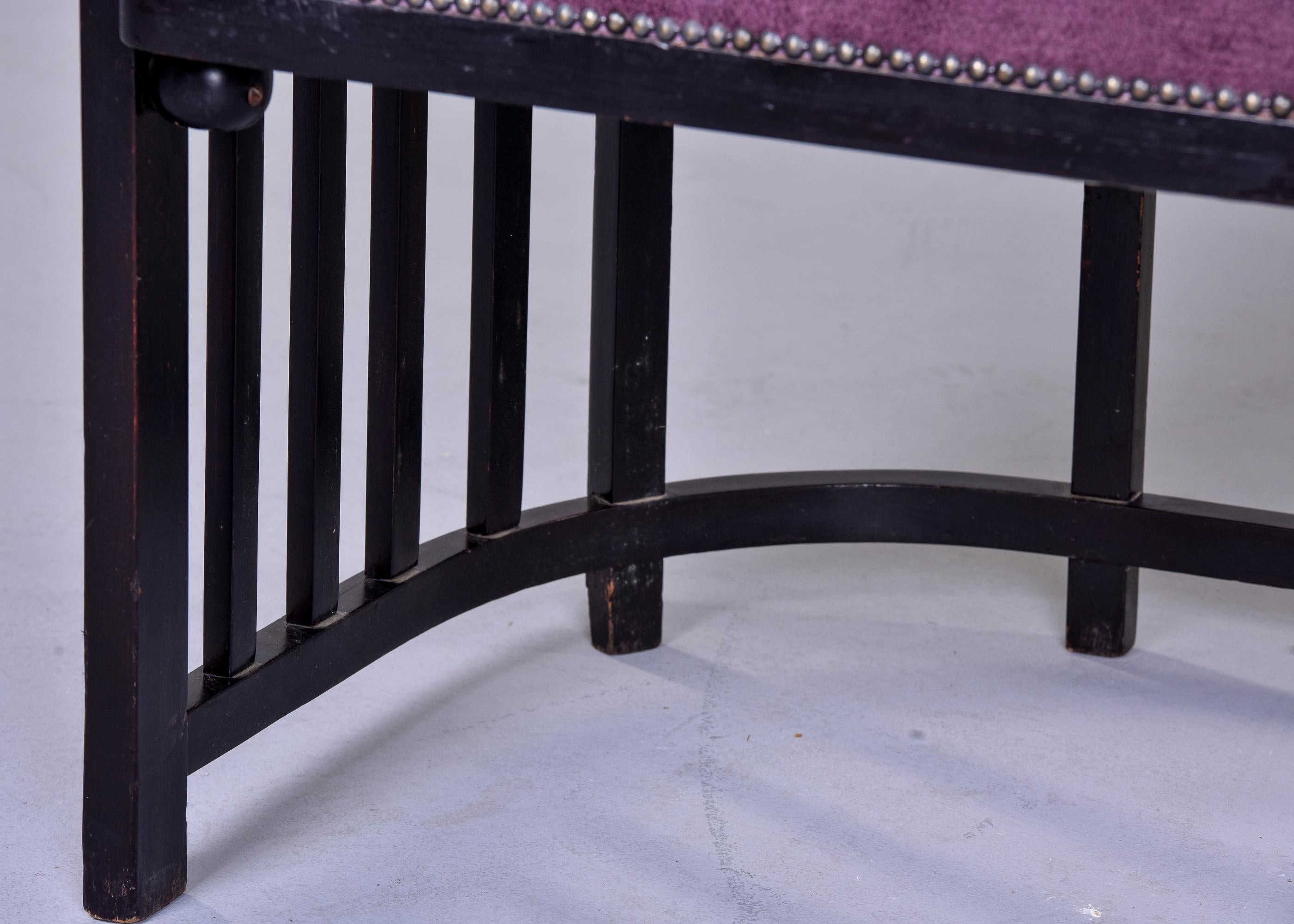 Early 20th C Josef Hoffmann Bentwood Ebonised Settee In Good Condition In Troy, MI