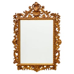 Early 20th c. Large George III Style Giltwood Mirror with Shell Crest