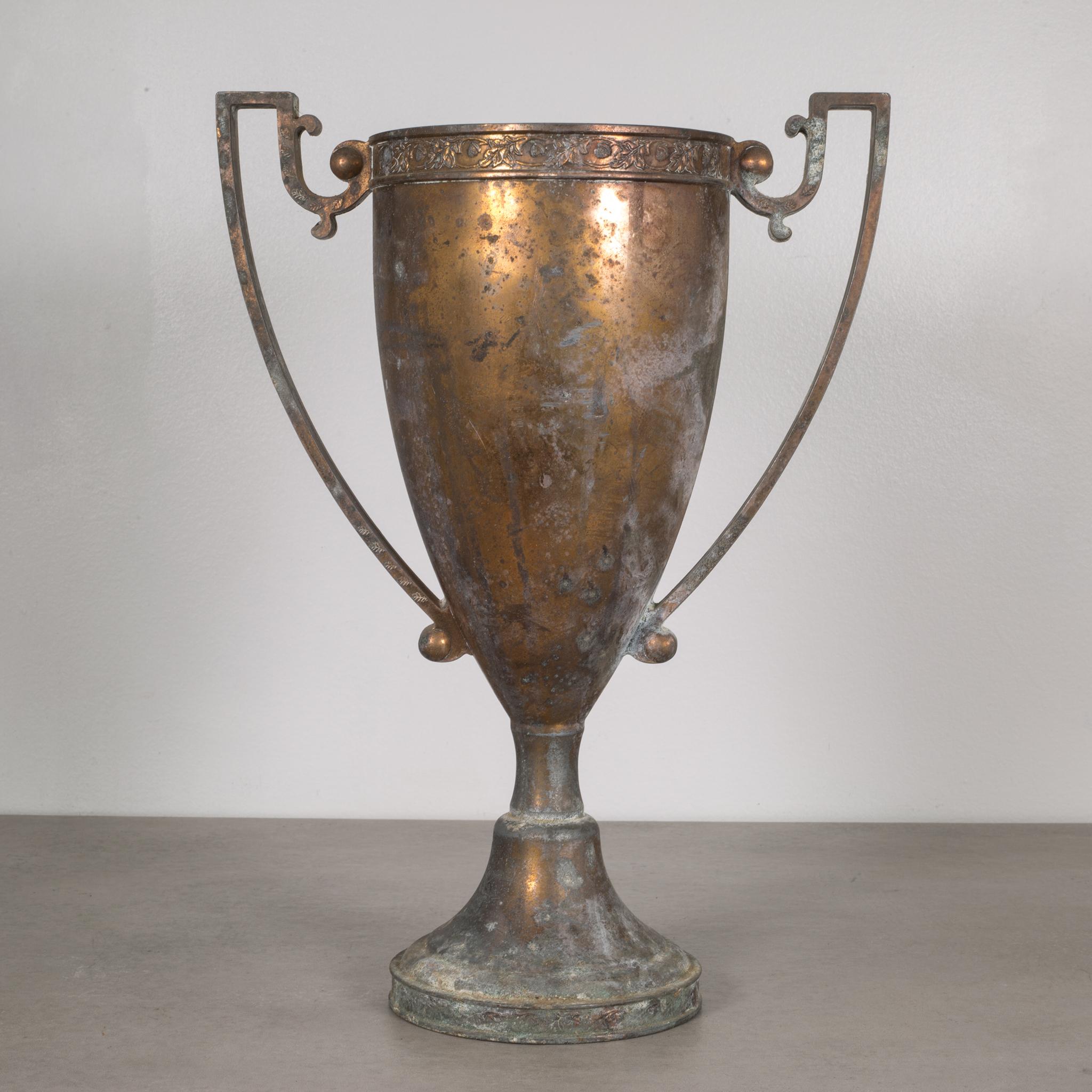 Industrial Early 20th Century Large Solid Bronze Loving Cup Trophy, circa 1940