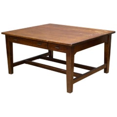 Antique Early 20th C Large Tiger Oak Double Person Desk, C.1930-1940