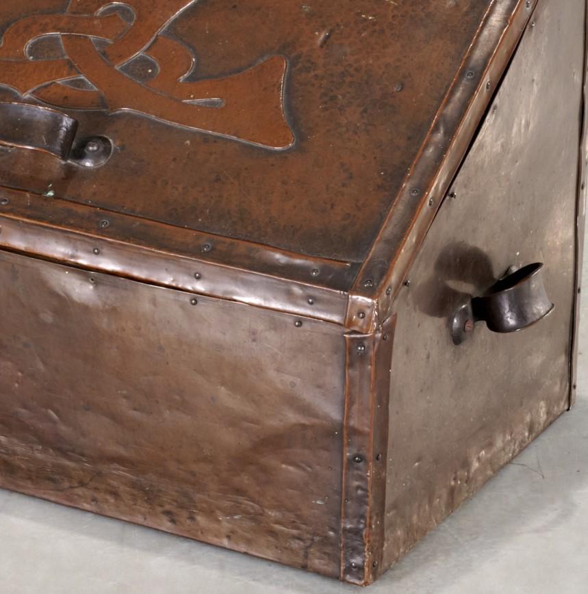 English Early 20th C. Liberty & Co. Arts & Crafts Log Box Once Owned by Hollywood Star For Sale