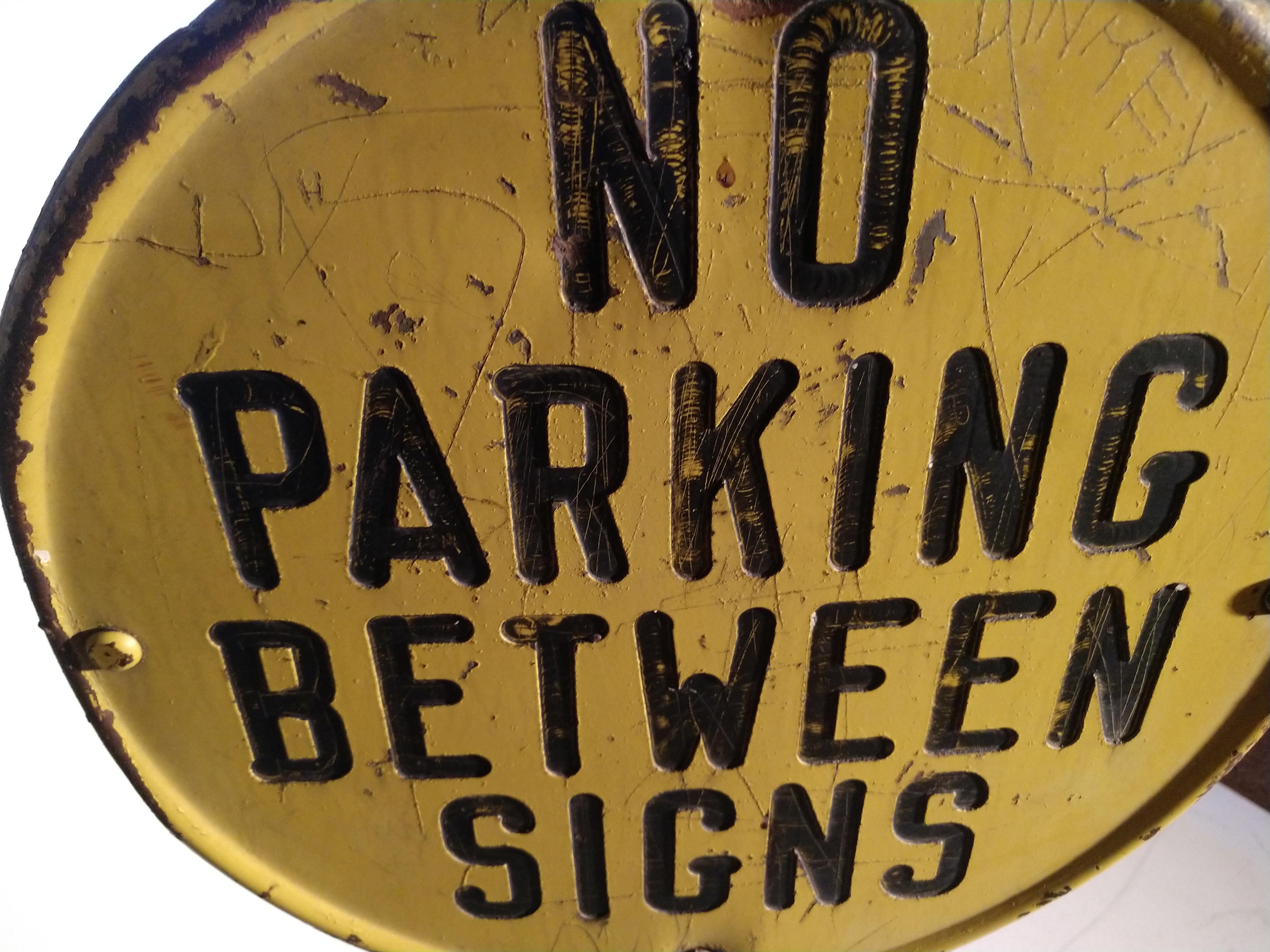 American Early 20th Century Lollipop No Parking Sign by Lyle Signs