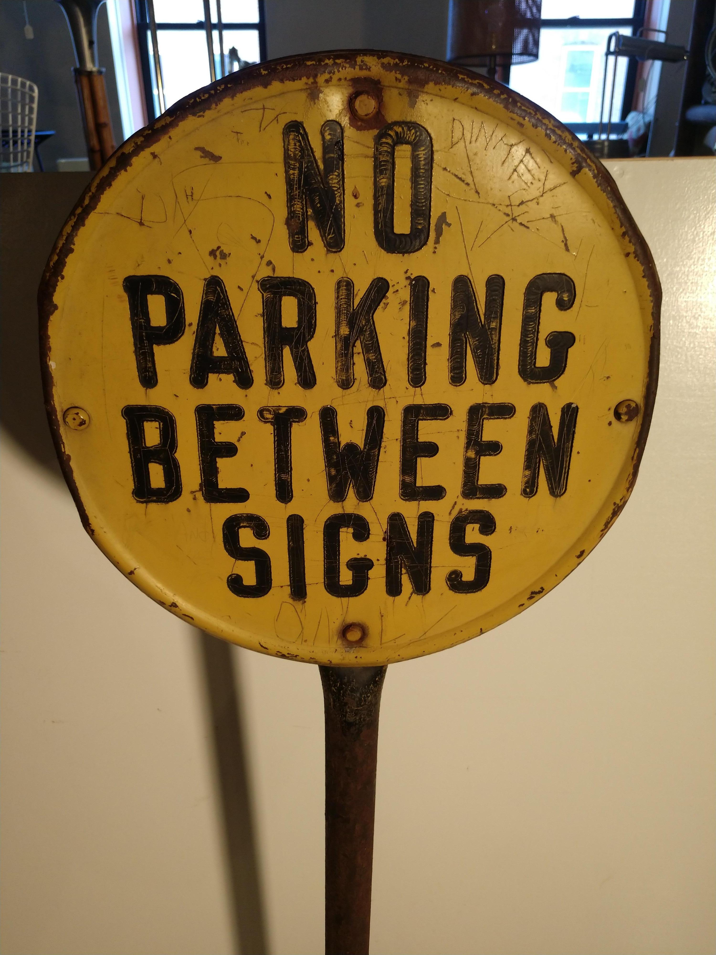 Early 20th Century Lollipop No Parking Sign by Lyle Signs 1