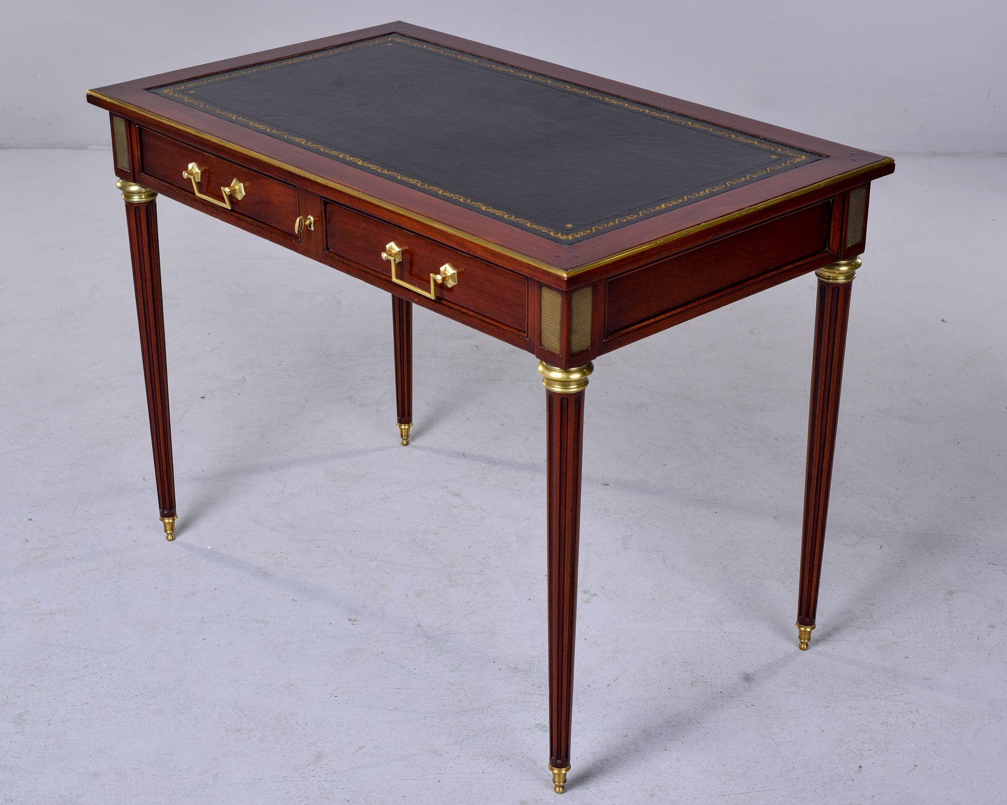 Early 20th C Louis Philippe Style Writing Desk with Leather Top In Good Condition In Troy, MI