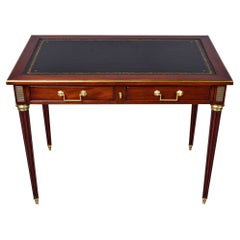 Bureau de style Louis Philippe du début du 20e siècle avec plateau en cuir