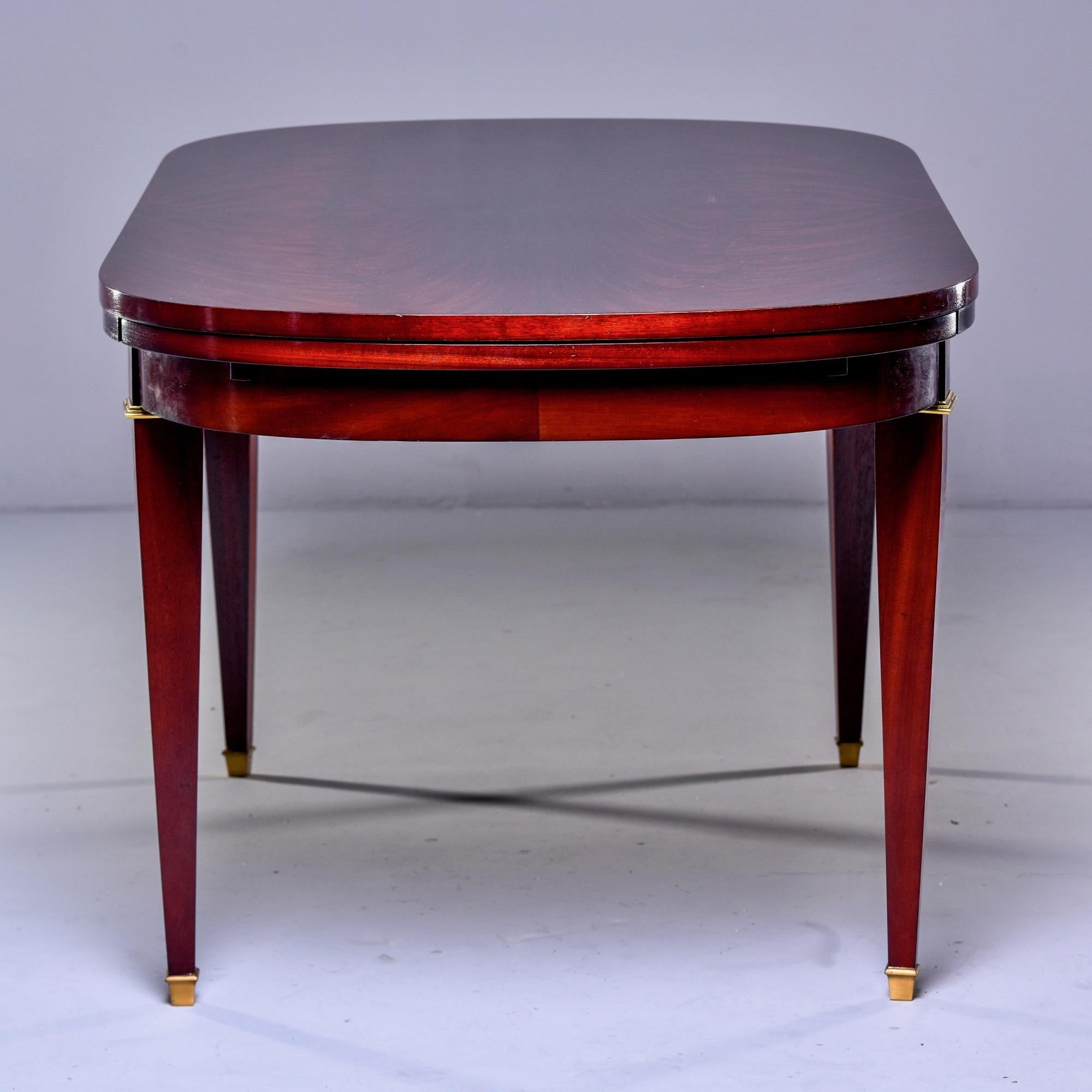 French Early 20th Century Louis XVI Flame Mahogany Dining Table with Two Leaves