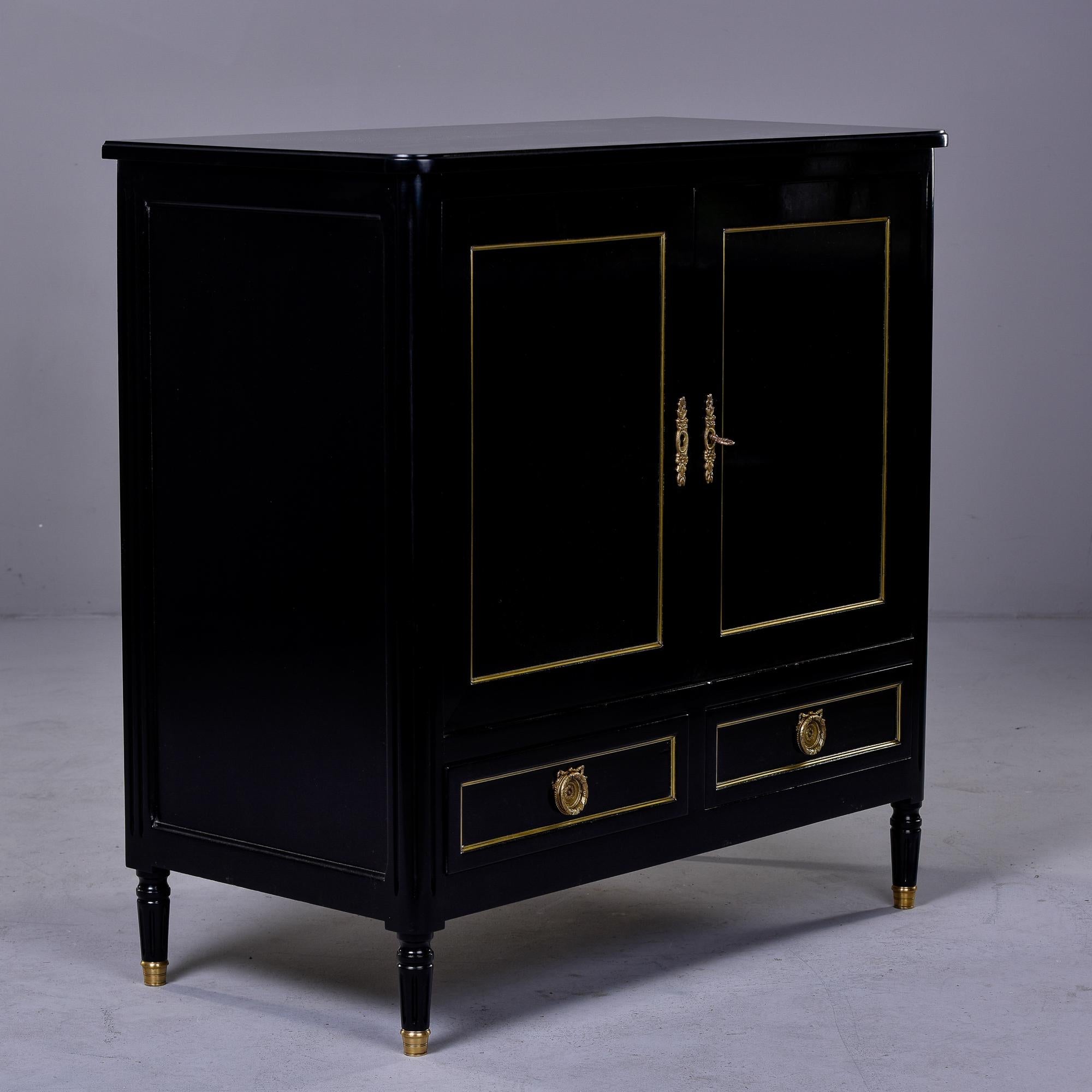 Early 20th C Louis XVI Style Ebonised Side Cabinet 3