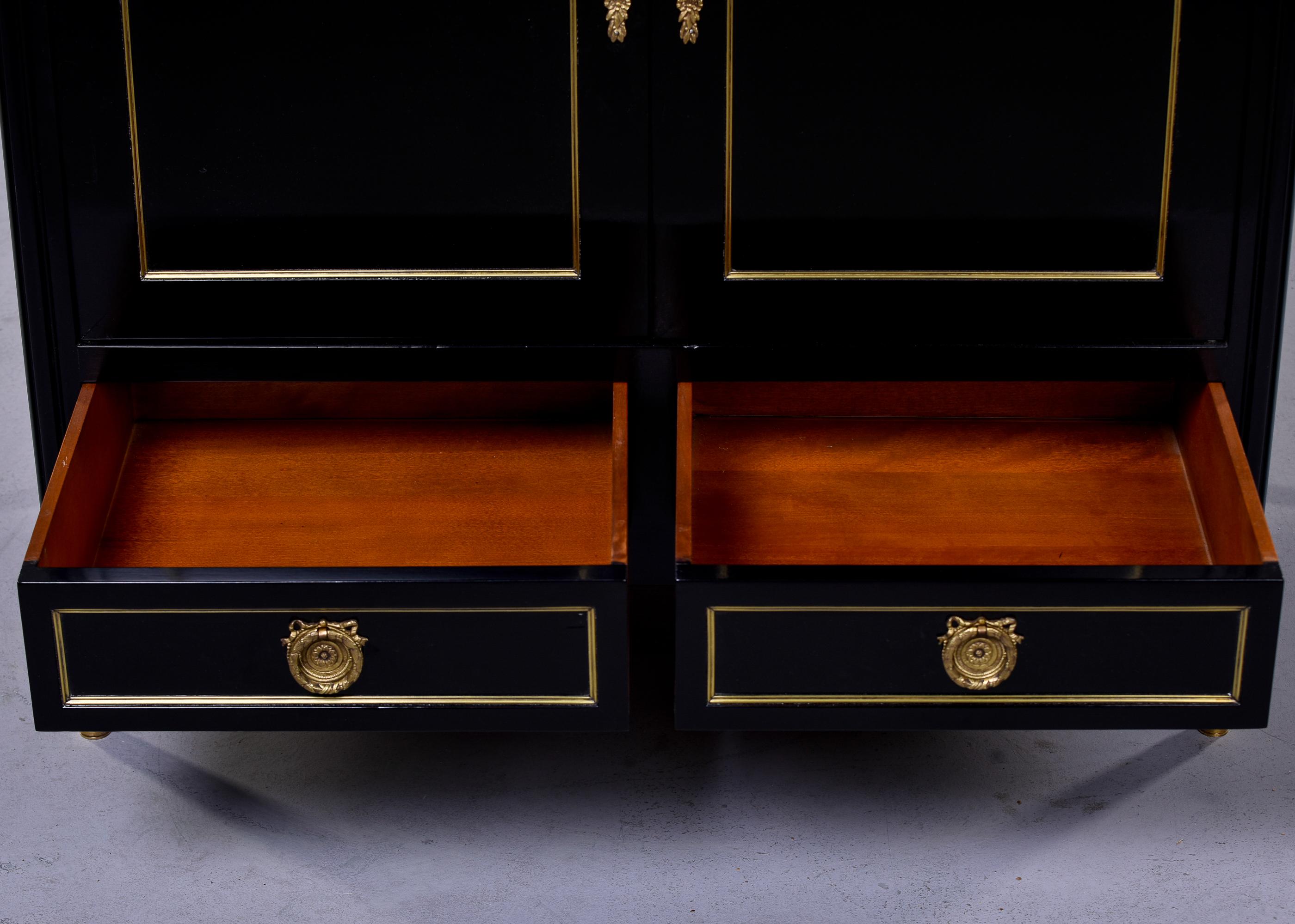 Early 20th C Louis XVI Style Ebonised Side Cabinet 5
