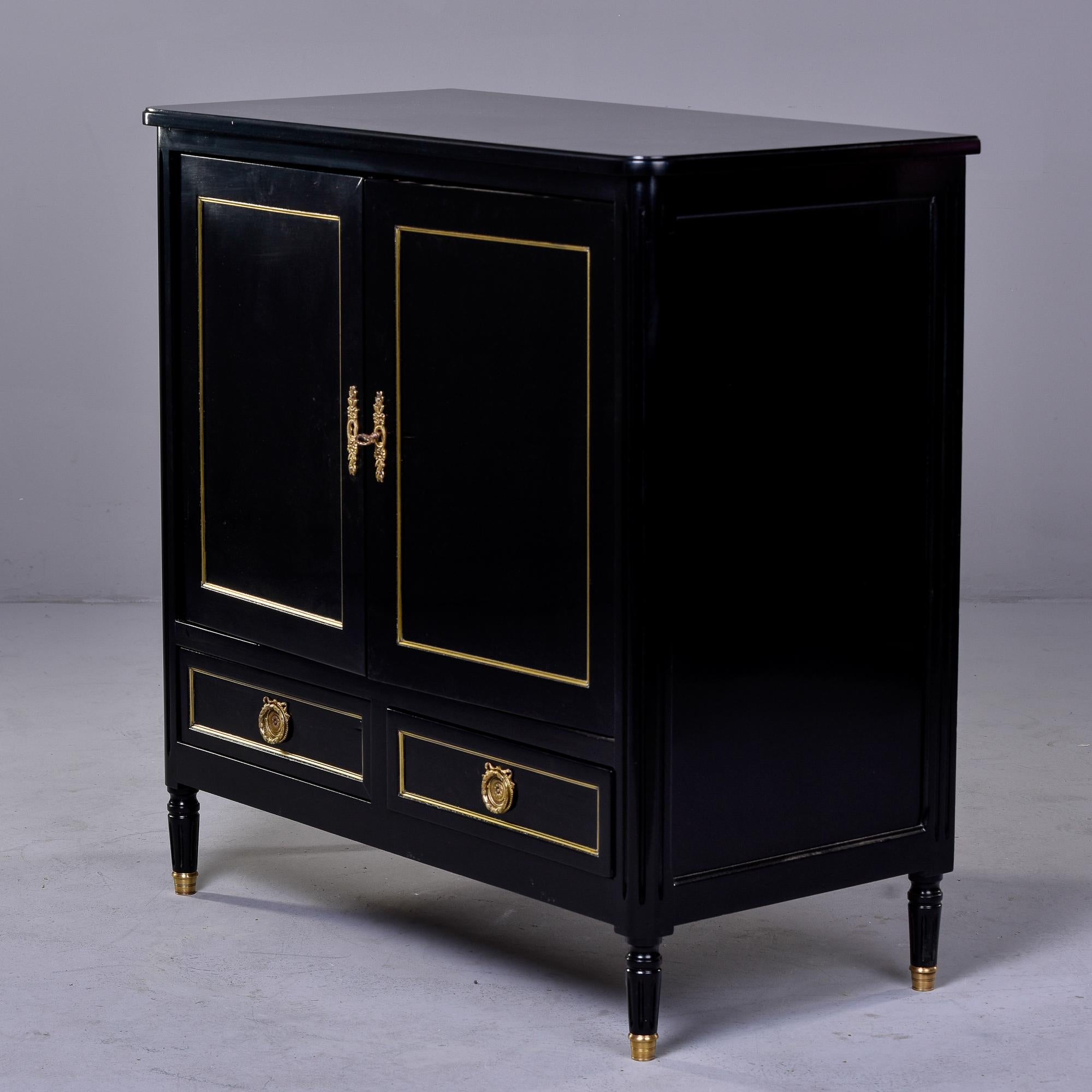 French Early 20th C Louis XVI Style Ebonised Side Cabinet