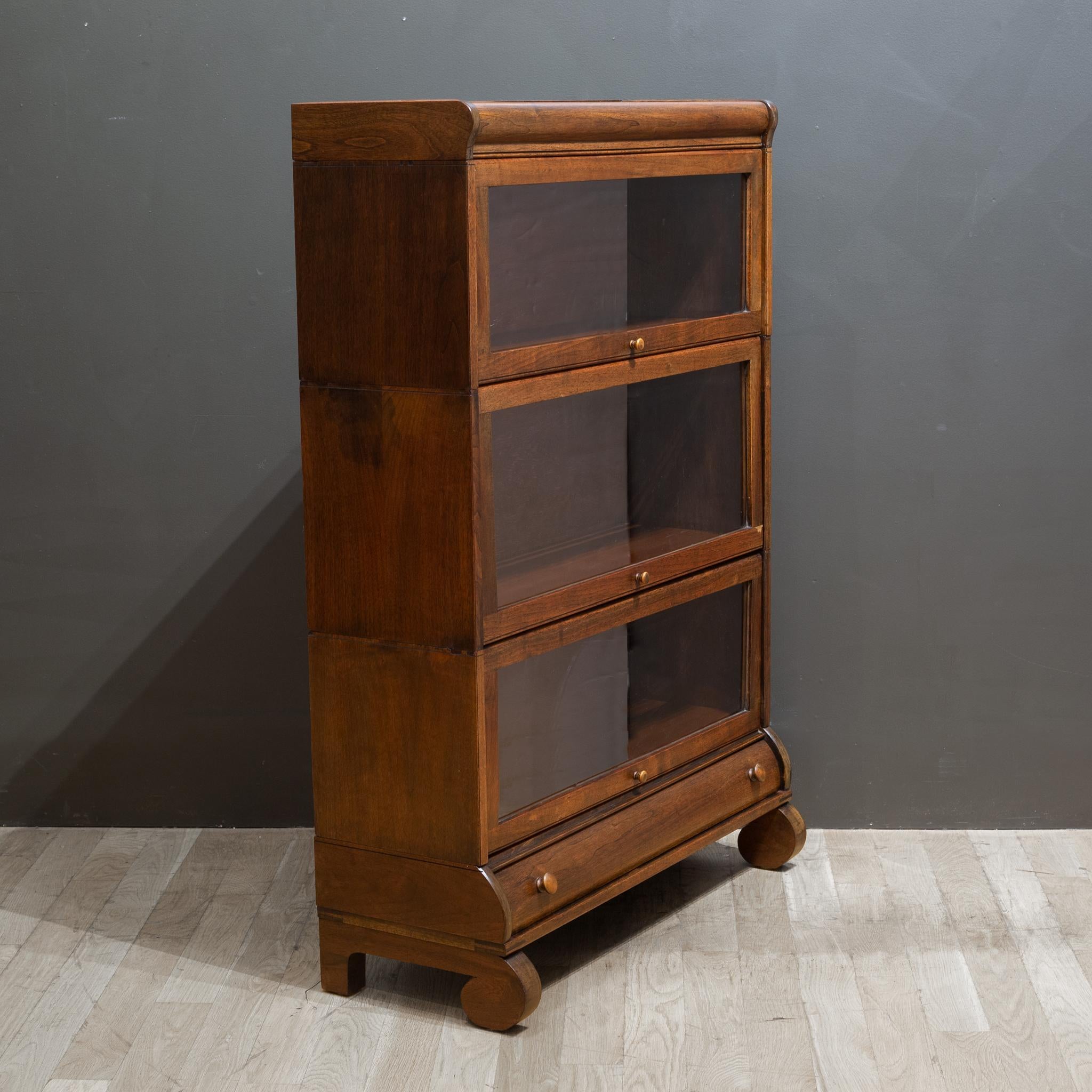 20th Century Early 20th C. Lundstrom 3 Stack Lawyer's Bookcase c.1900