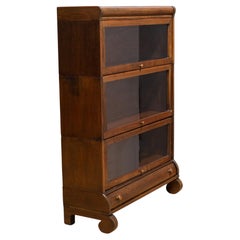 Antique Early 20th C. Lundstrom 3 Stack Lawyer's Bookcase c.1900