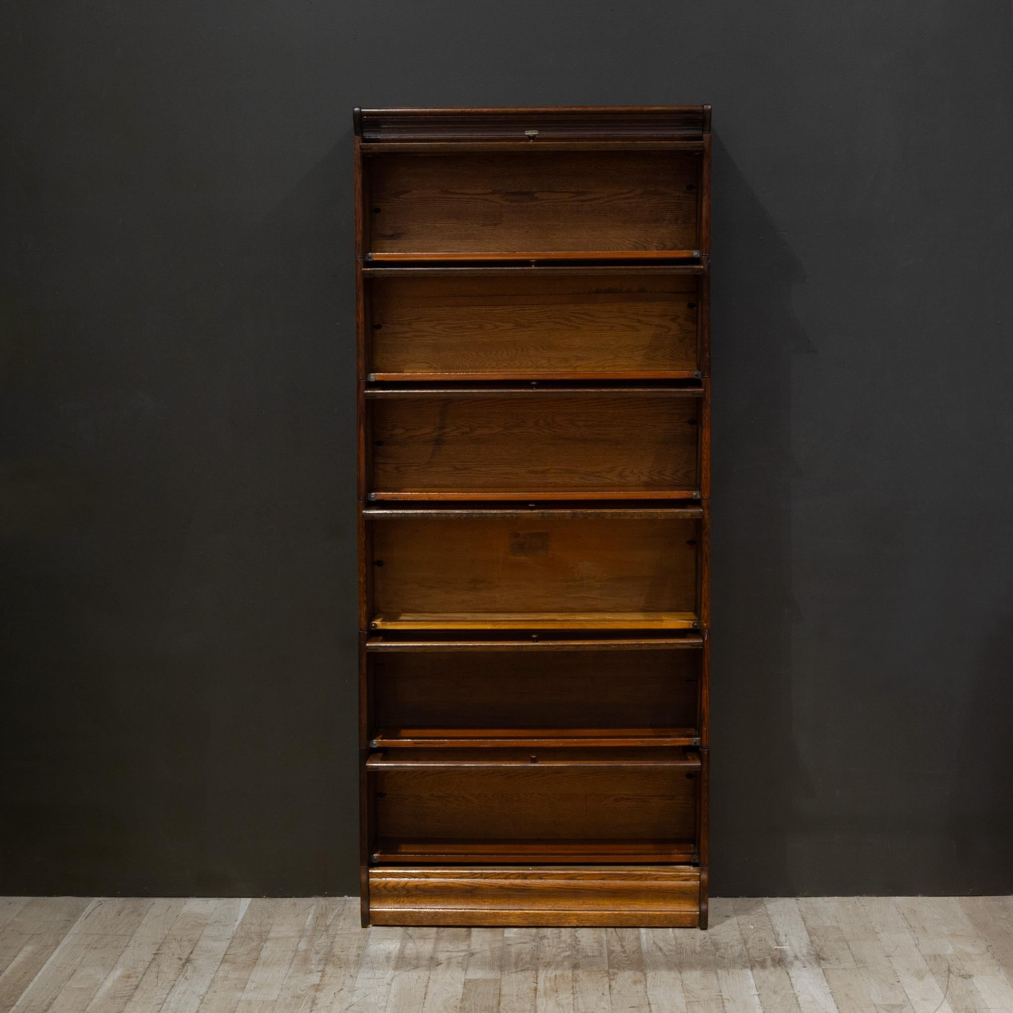 Industrial Early 20th C. Lundstrom 6 Stack Lawyer's Bookcase c.1890-1900