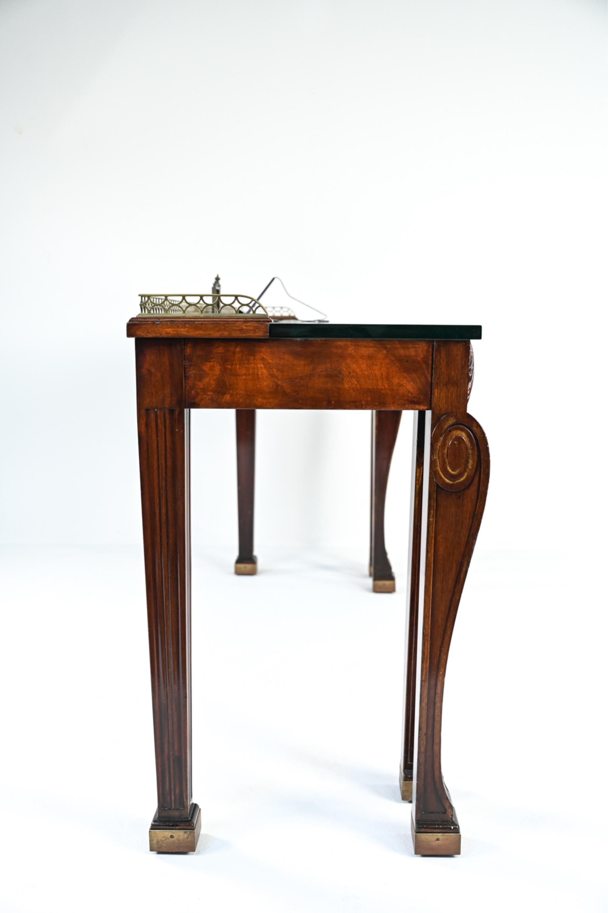 Early 20th Century, Mahogany & Brass Bank Table For Sale 7
